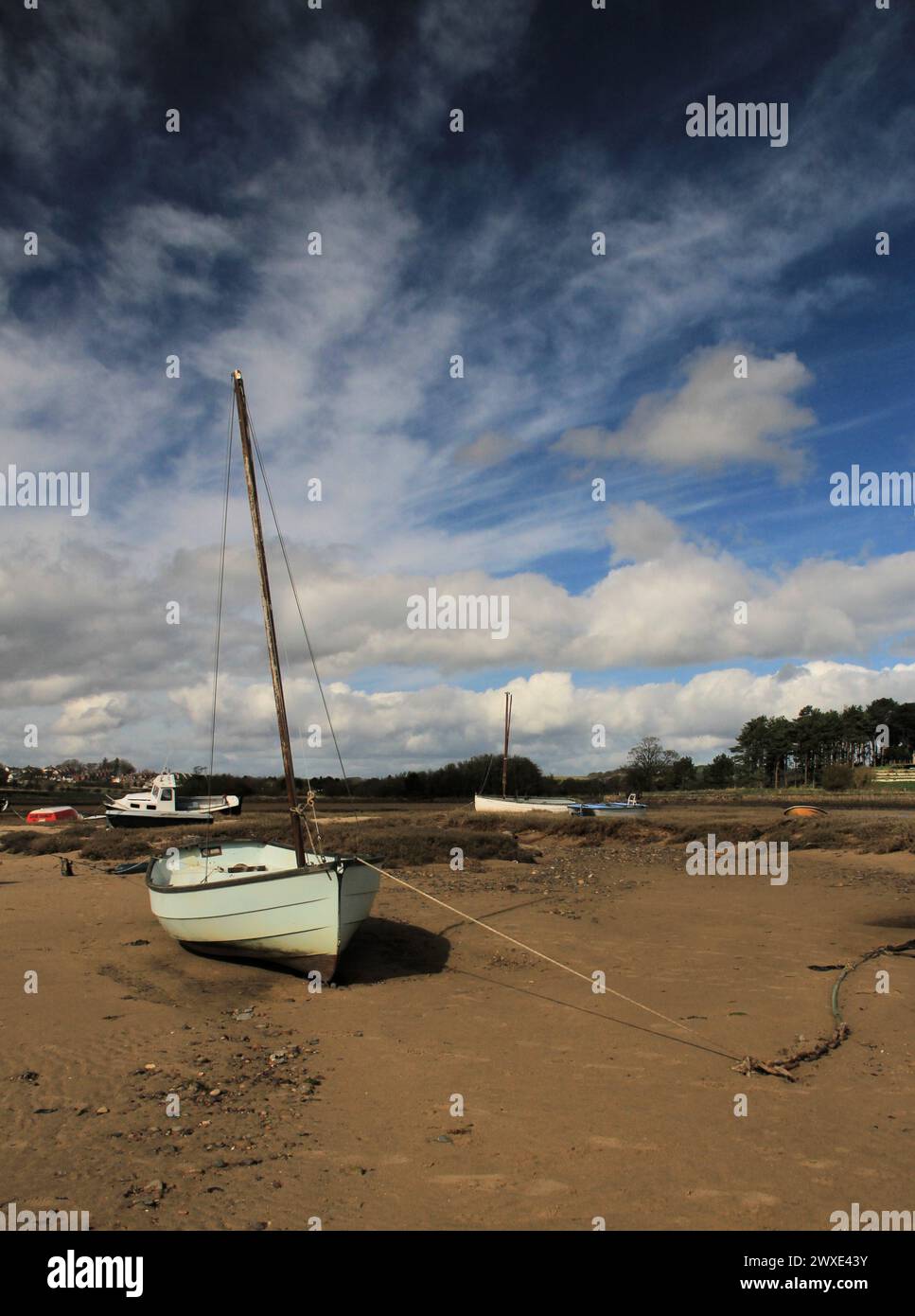 Alnmouth Quay con la bassa marea Foto Stock