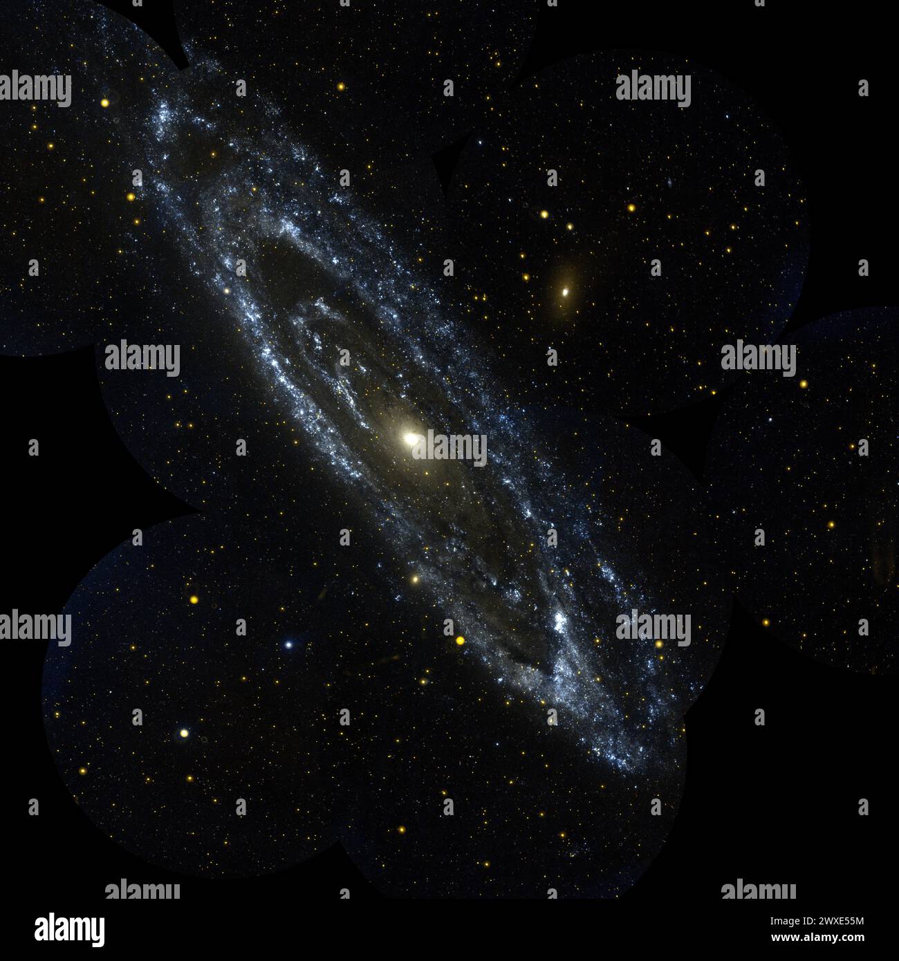 Andromedia Galaxy, Messier 31. La galassia di Andromeda è la più massiccia del gruppo locale di galassie che include la nostra via Lattea. Una versione ottimizzata e migliorata di un'immagine originale della NASA / credito obbligatorio: NASA Foto Stock