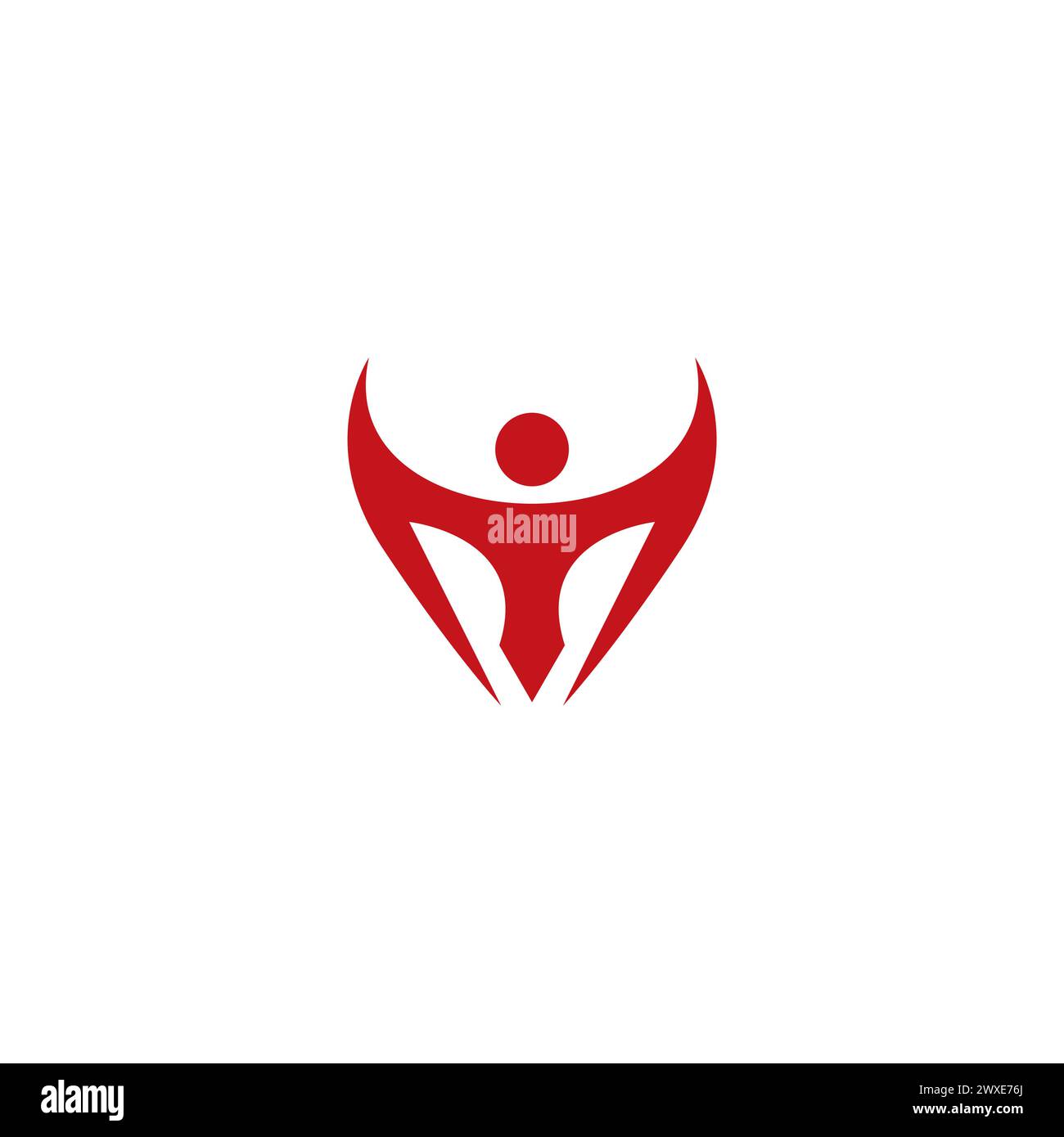 Logo M People Success Symbol. Icona lettera M. Illustrazione Vettoriale