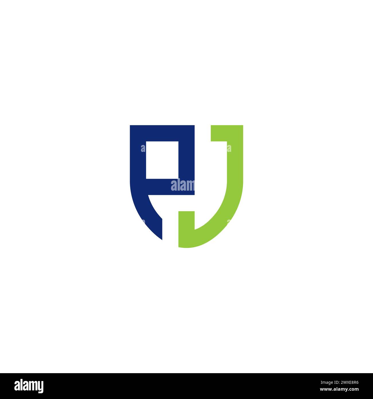 Logo PJ semplice. Icona Letter PJ (lettera PJ) Illustrazione Vettoriale