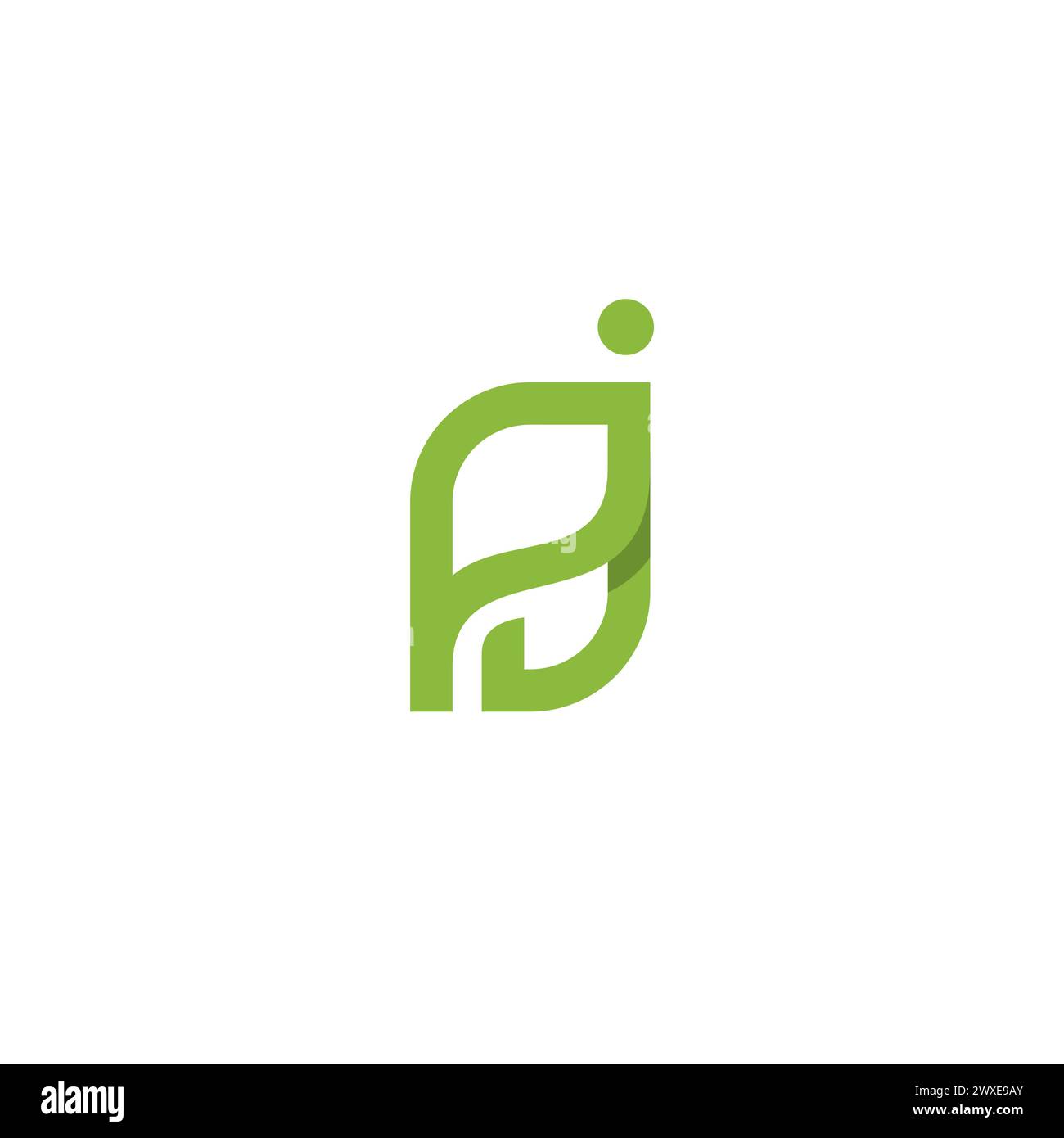 Design iniziale dell'icona del logo PJ. Icona lettera P. Illustrazione Vettoriale