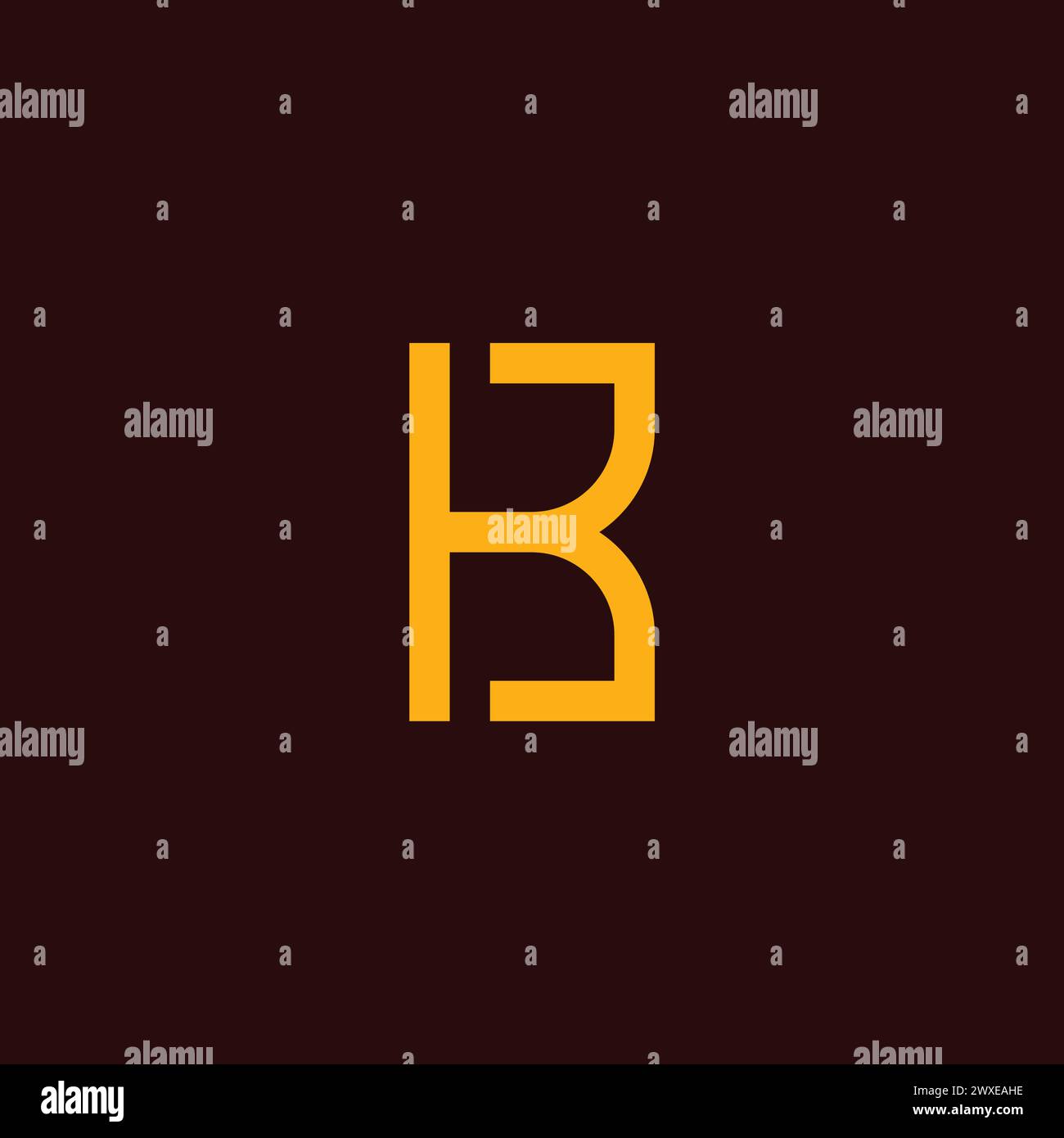 Logo KB minimalista. Logo Letter B. Illustrazione Vettoriale