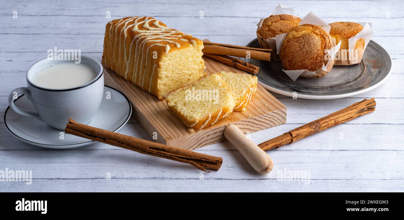 scena della colazione per la caffetteria Foto Stock