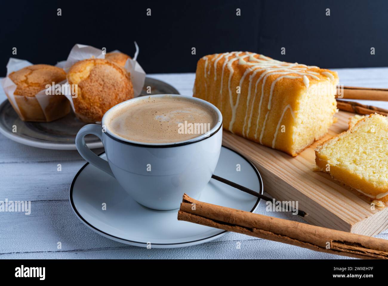 scena della colazione per la caffetteria Foto Stock