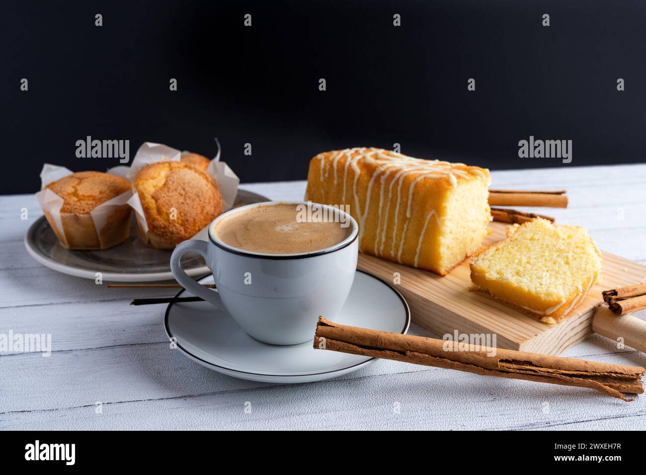 scena della colazione per la caffetteria Foto Stock