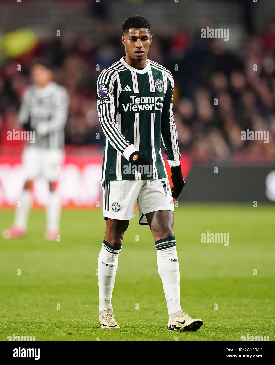 Marcus Rashford del Manchester United durante la partita di Premier League al Gtech Community Stadium di Londra. Data foto: Sabato 30 marzo 2024. Foto Stock