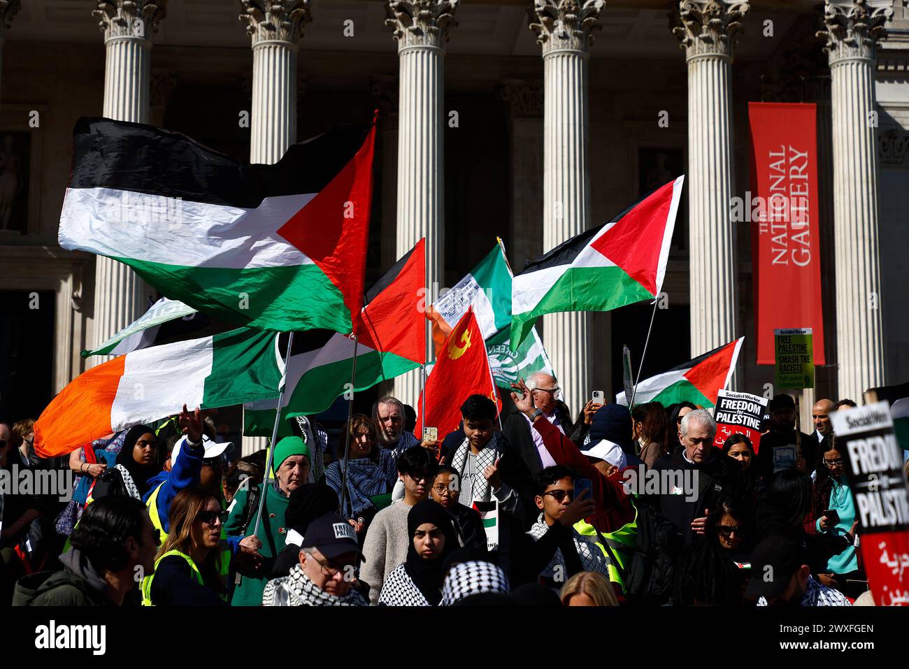 Londra, Regno Unito. 30 marzo 2024. Pro Palestine, protesta anti-Israele. Foto Stock