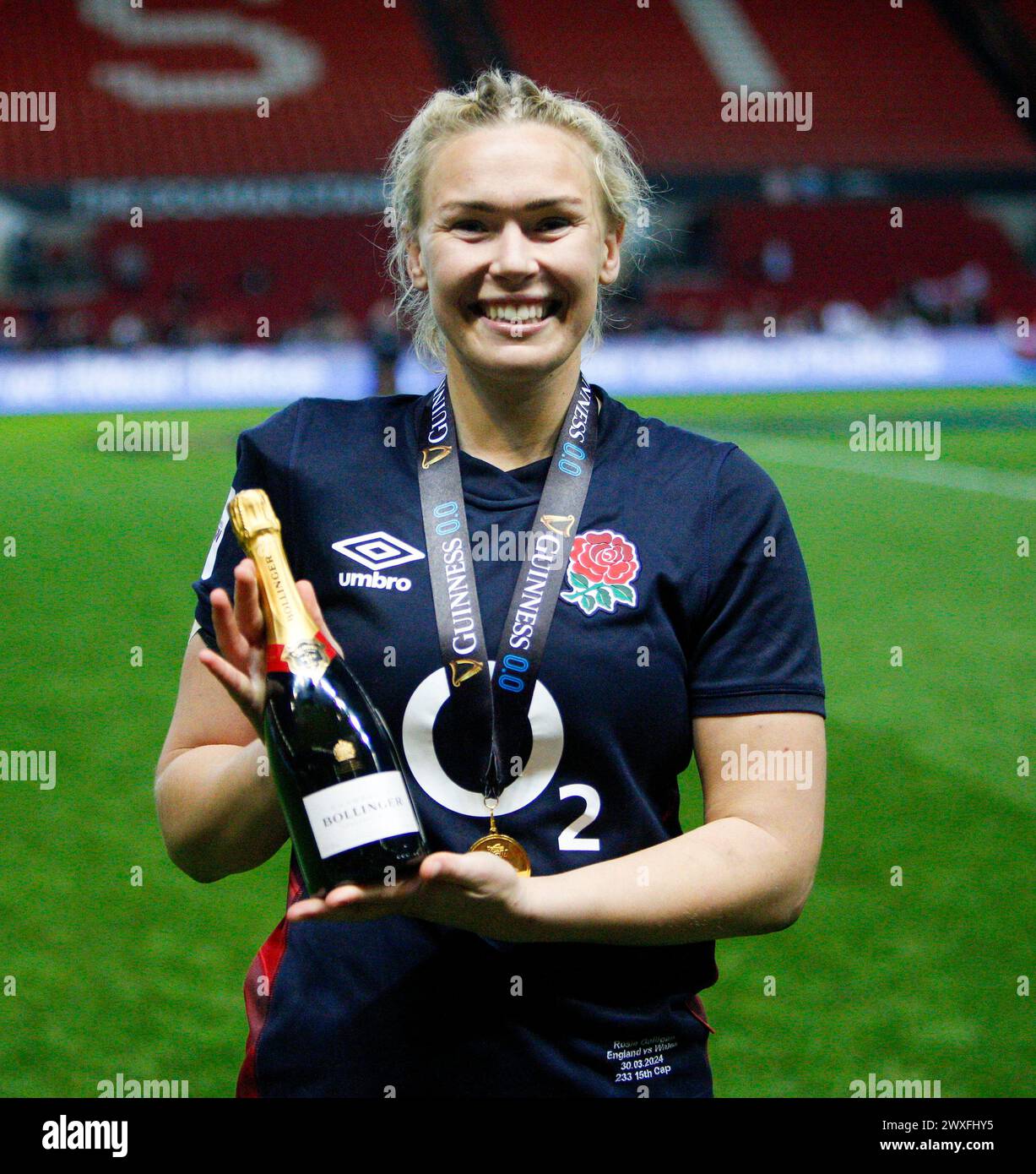 Giocatore della partita Rosie Galligan (Saracens) Inghilterra donne contro Galles donne turno 2 donne 6 nazioni Ashton Gate Stadium Bristol sabato 30 marzo 2 Foto Stock