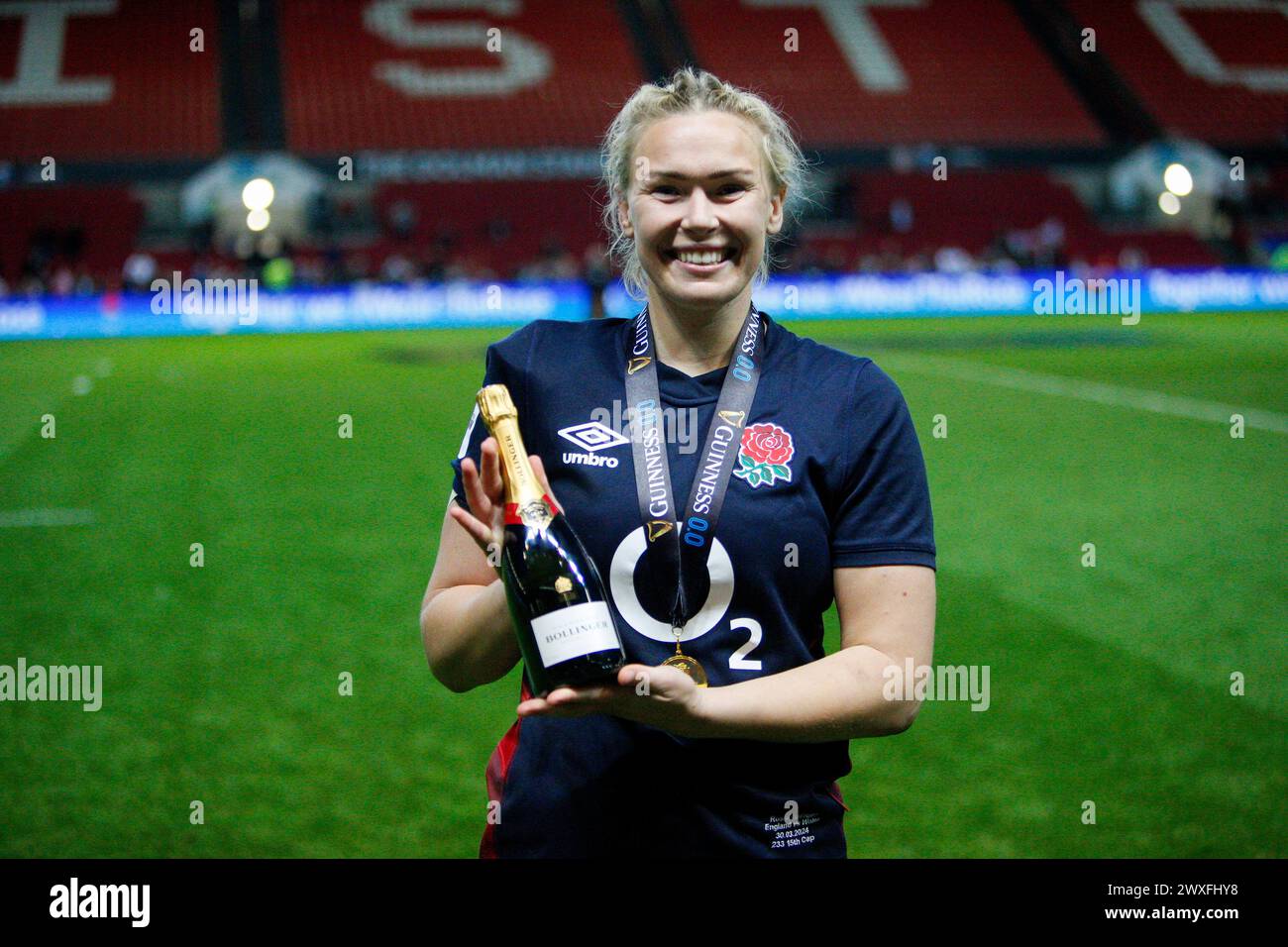 Giocatore della partita Rosie Galligan (Saracens) Inghilterra donne contro Galles donne turno 2 donne 6 nazioni Ashton Gate Stadium Bristol sabato 30 marzo 2 Foto Stock