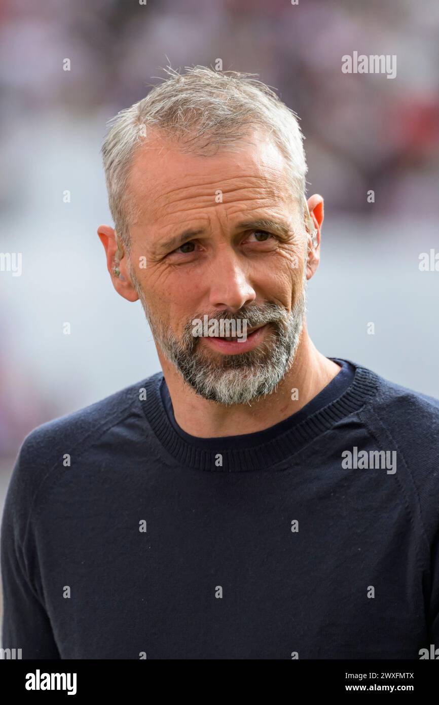 Lipsia, Germania. 30 marzo 2024. Marco Rose (RasenBallsport Leipzig, allenatore), prima della partita in occasione di un colloquio con Sky sport, RB Leipzig vs Mainz 05, 1a Bundesliga, calcio, DFB, Bundesliga, stagione 2023/2024, red bull arena di lipsia, 30.03. 2024, credito: HMB Media/Uwe Koch/Alamy Live News Foto Stock