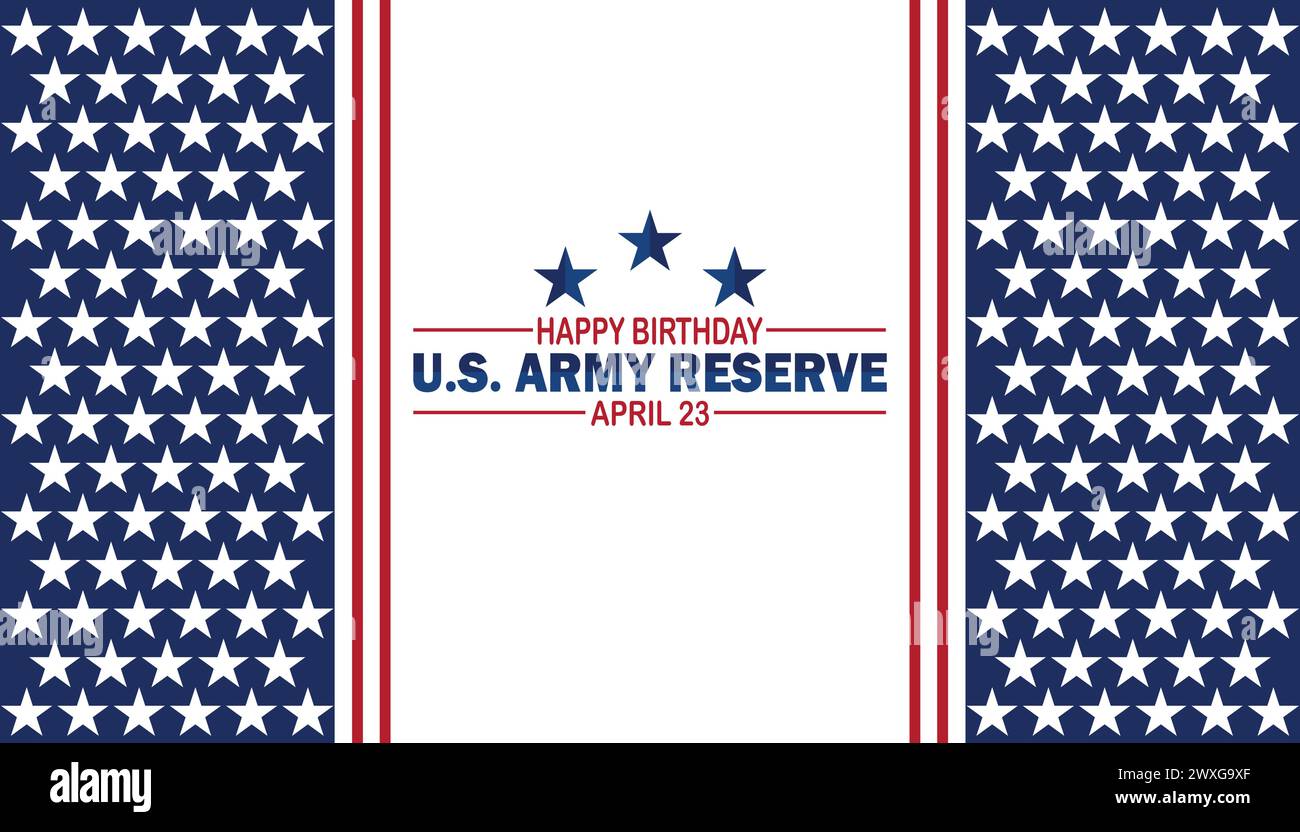 Buon compleanno US Army Reserve. Adatto per biglietti d'auguri, poster e striscioni. Illustrazione Vettoriale