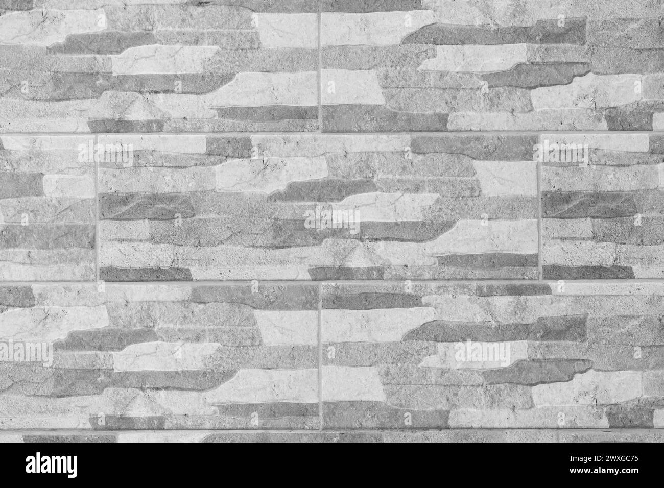 Sfondo modello astratto piastrelle di colore grigio chiaro pietra di texture parete orizzontale. Foto Stock