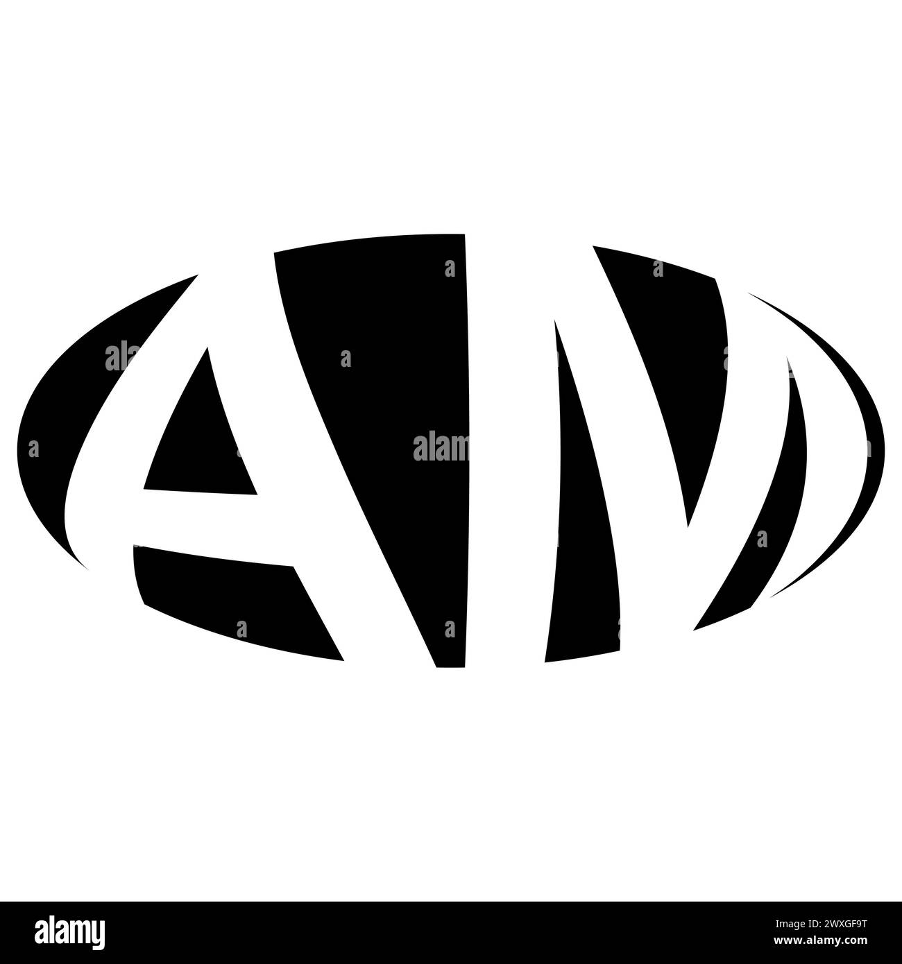 Logo ovale doppia lettera A M due lettere AM ma Illustrazione Vettoriale