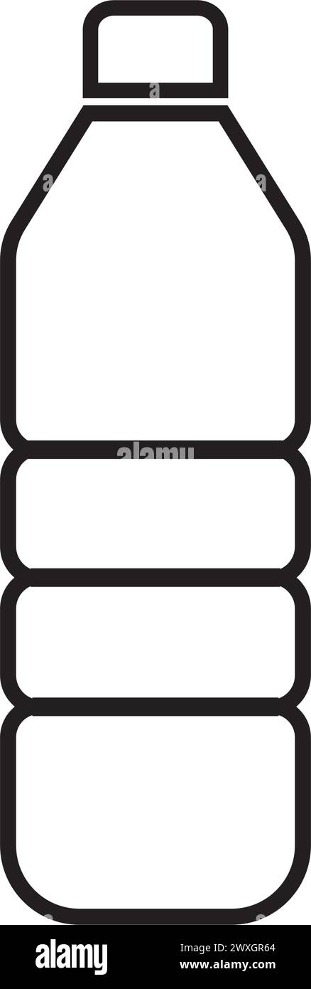 icona della bottiglia di plastica disegno del logo dell'illustrazione vettoriale Illustrazione Vettoriale