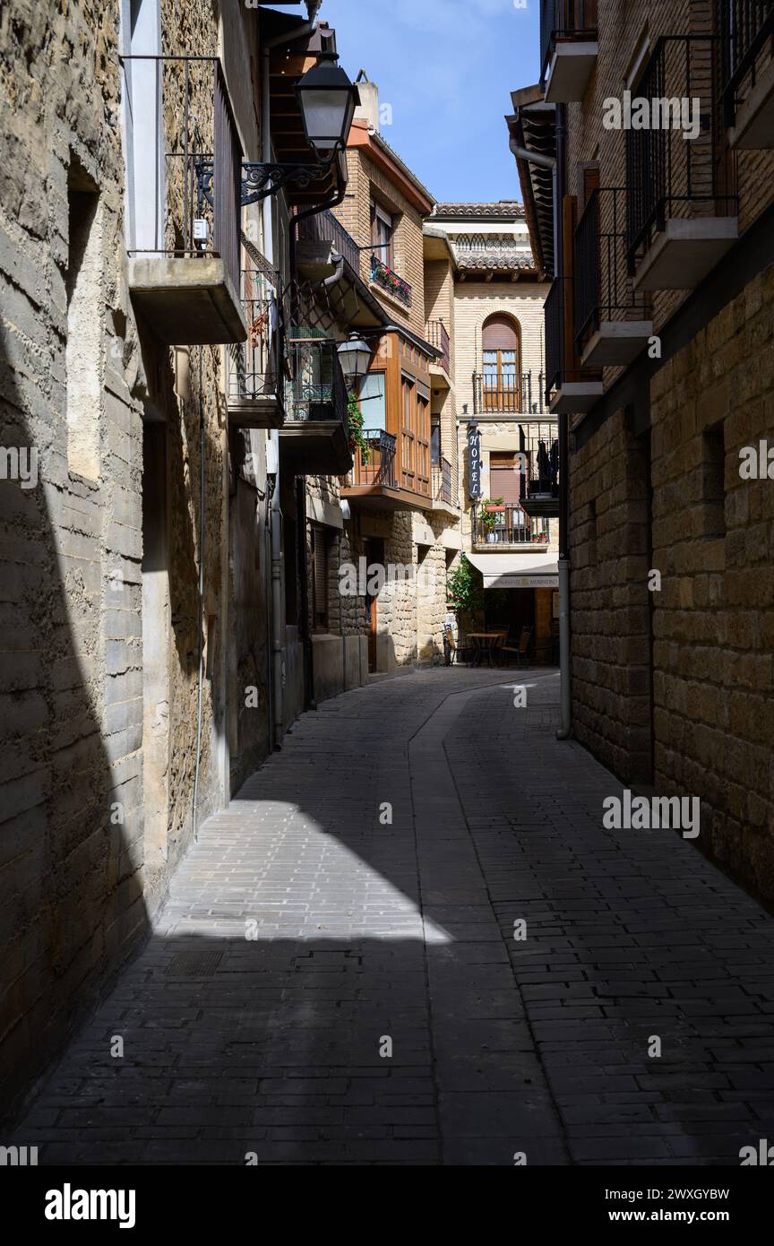 Città e castello di Olite, Navarra, Spagna Foto Stock