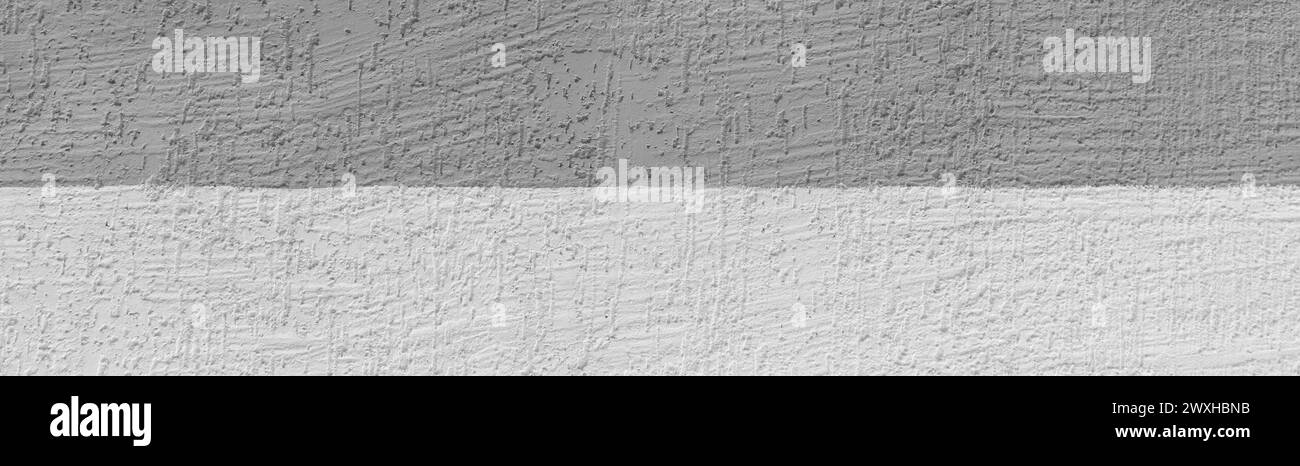 Parete due colori Grigio e bianco disegno astratto vernice spazio vuoto testo sfondo trama vuota. Foto Stock