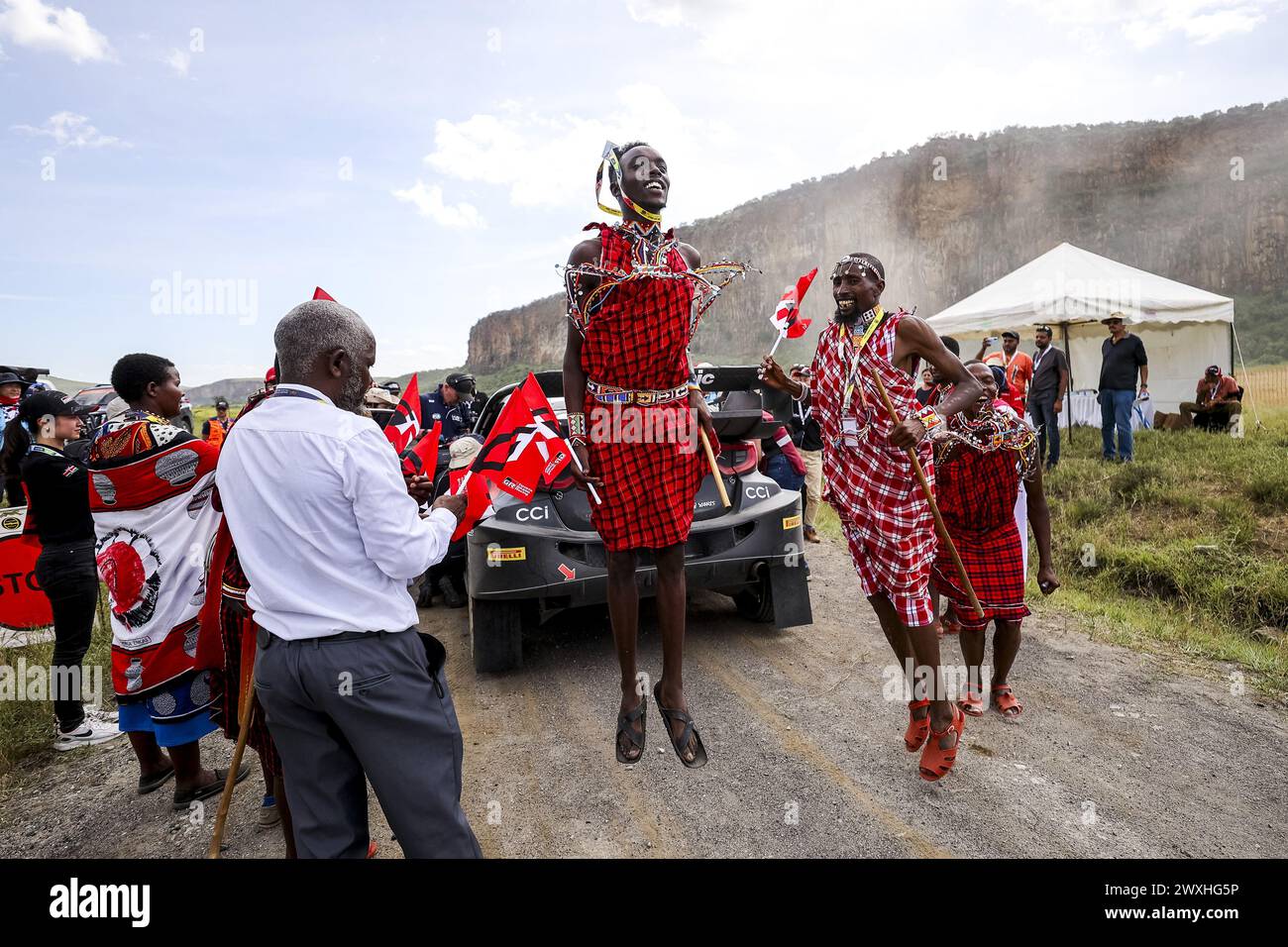 Ambiancedurante il Safari Rally Kenya 2024, 3° round del WRC World Rally Car Championship 2024, dal 28 al 31 marzo 2024 a Nairobi, Kenya Foto Stock