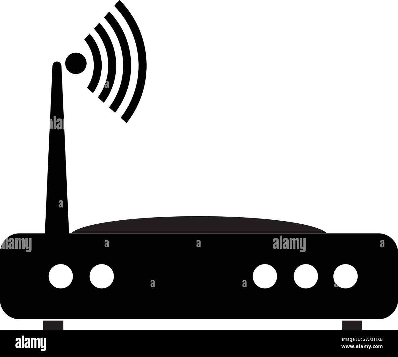 Design dell'icona di illustrazione isolata vettoriale del router Wi-fi. Illustrazione Vettoriale