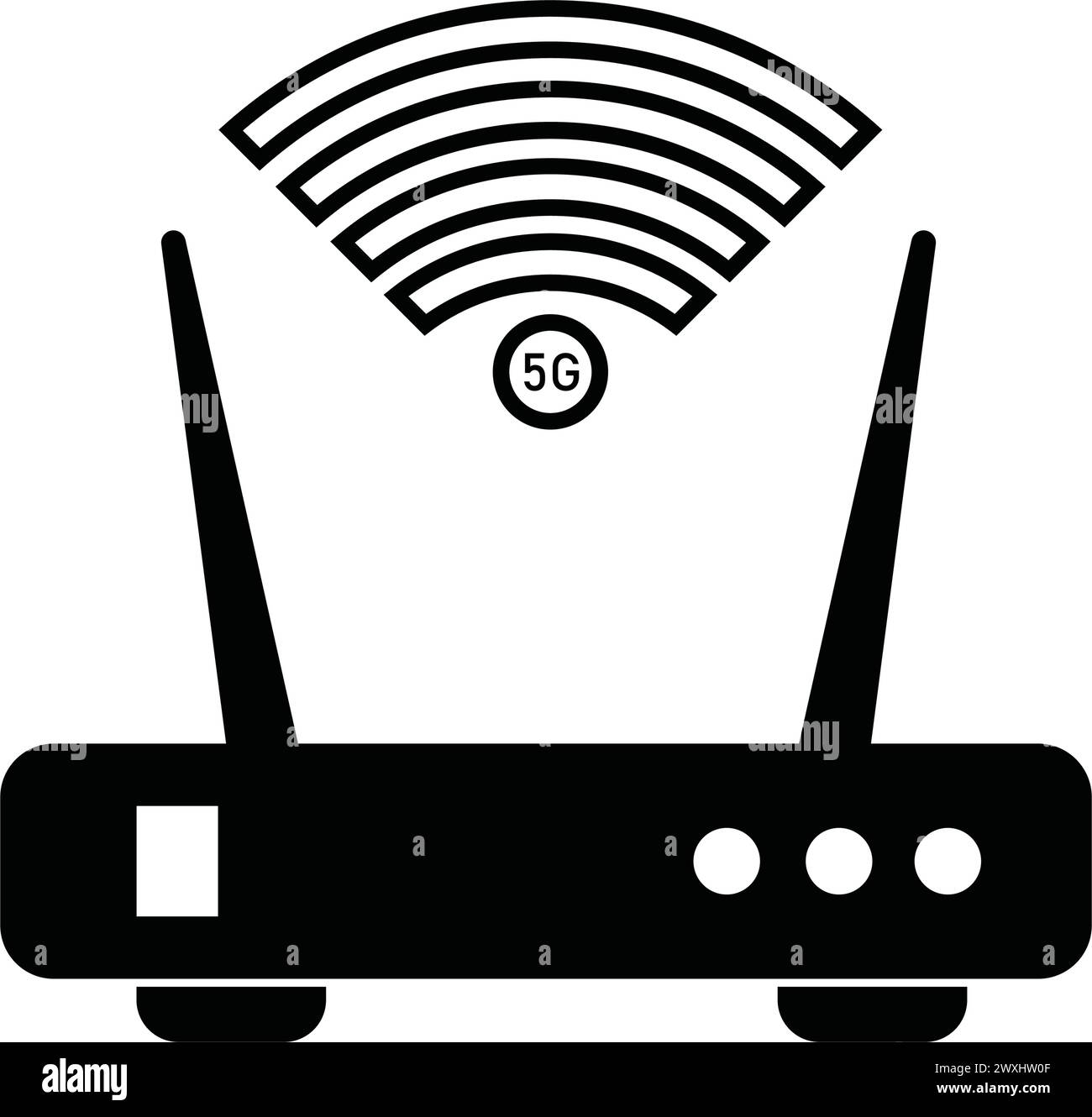 Design dell'icona di illustrazione isolata vettoriale del router Wi-fi. Illustrazione Vettoriale