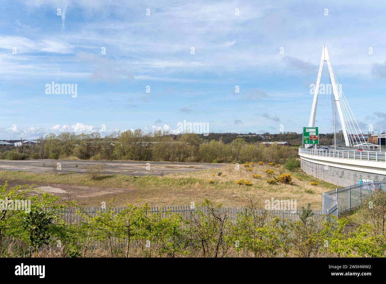 Site Future Crown Works Studios a Sunderland, Regno Unito, presso River Wear a Pallion. I FulwellCain Studios progettano uno dei più grandi complessi cinematografici d'Europa Foto Stock