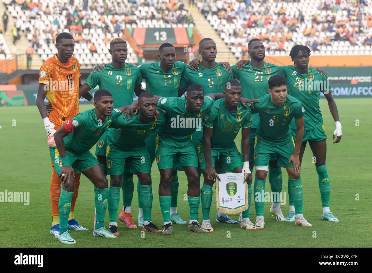 ABIDJAN, COSTA d'AVORIO - GENNAIO 29; Mauritania durante la partita TotalEnergies Caf Africa Cup of Nations (Afcon 2023) tra Capo Verde e Mauritan Foto Stock