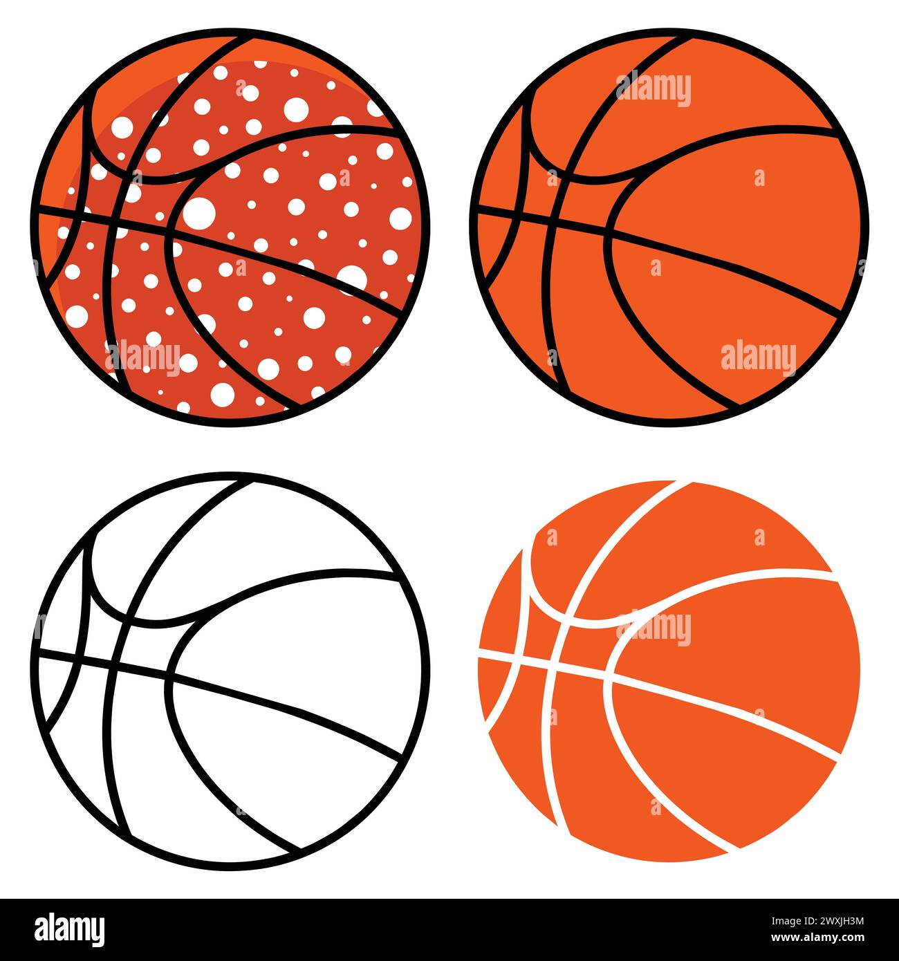 Illustrazione vettoriale del set di icone basket 003 Illustrazione Vettoriale
