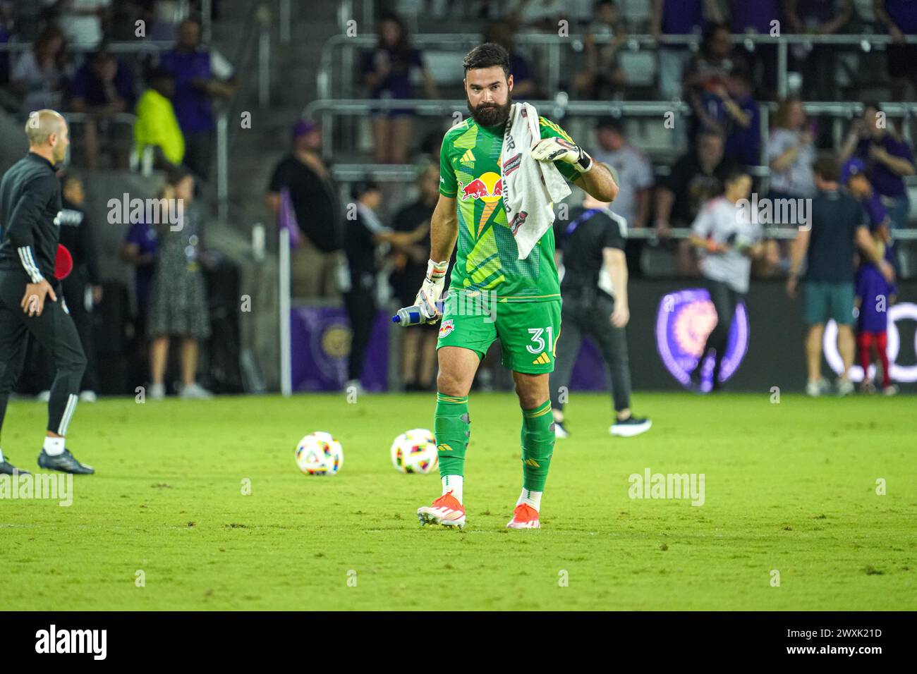 Orlando, Florida, Stati Uniti, 30 marzo 2024, Carlos Coronel, portiere dei New York Red Bulls n. 31 all'Inter&Co Stadium. (Foto: Marty Jean-Louis/Alamy Live News Foto Stock