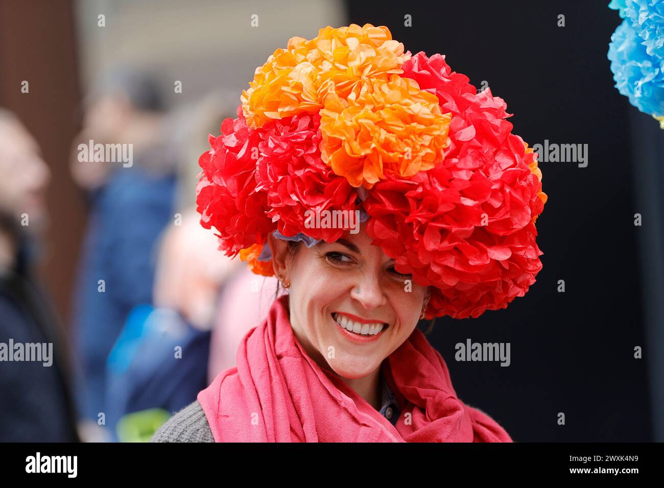 New York, Stati Uniti. 30 marzo 2024. Fifth Avenue, New York, USA, 31 marzo 2024 - migliaia di persone hanno partecipato alla Easter Parade and Bonnet Festival 2024 Today a New York City. Foto: Luiz Rampelotto/EuropaNewswire. Solo per uso editoriale. Non per USO commerciale! (Credit Image: © Luiz Rampelotto/ZUMA Press Wire) SOLO PER USO EDITORIALE! Non per USO commerciale! Foto Stock