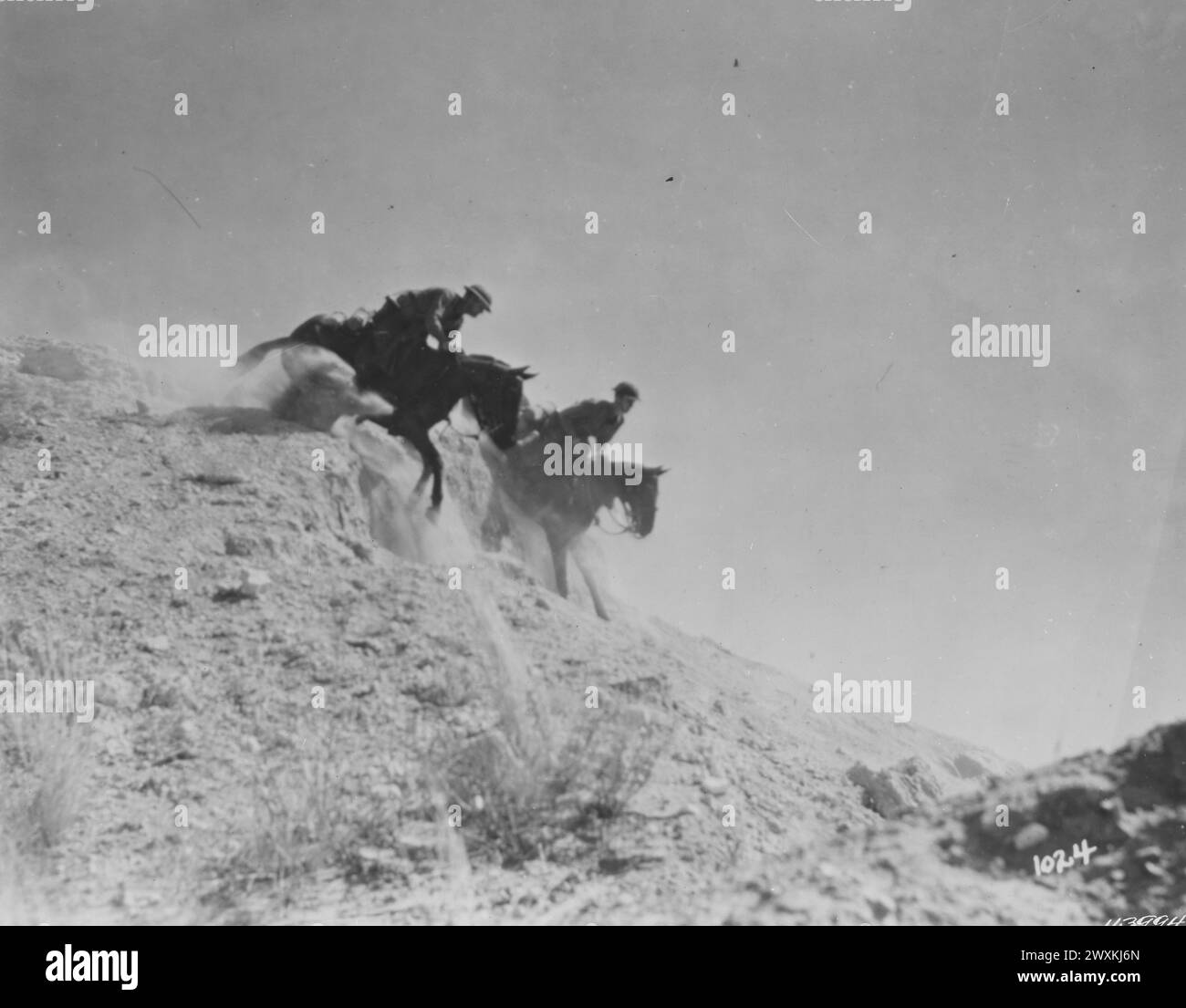 Cavalleria a cavallo in azione. Piedi Bliss, Texas CA. 1939 Foto Stock