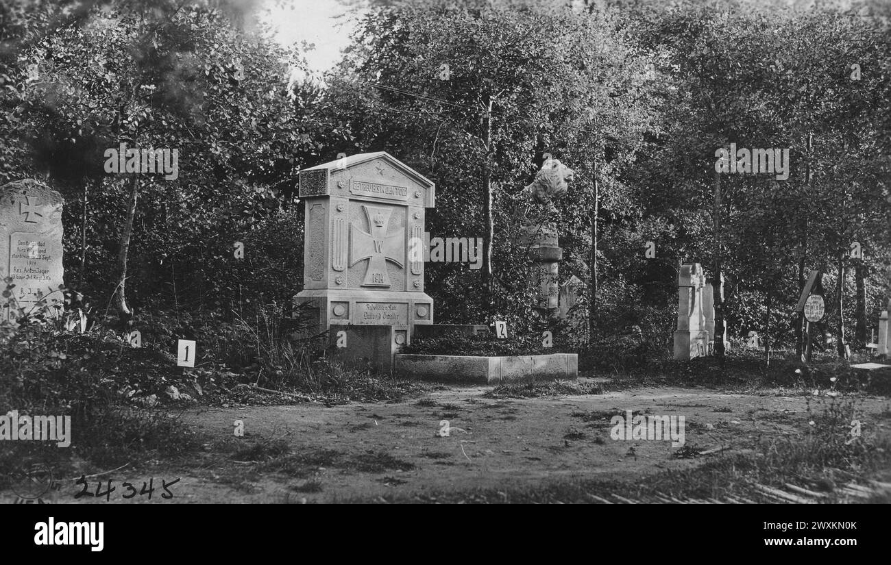Piccolo cimitero dove sono sepolti 100 ufficiali tedeschi, a nord di St. Mihiel Francia CA. 1918 Foto Stock