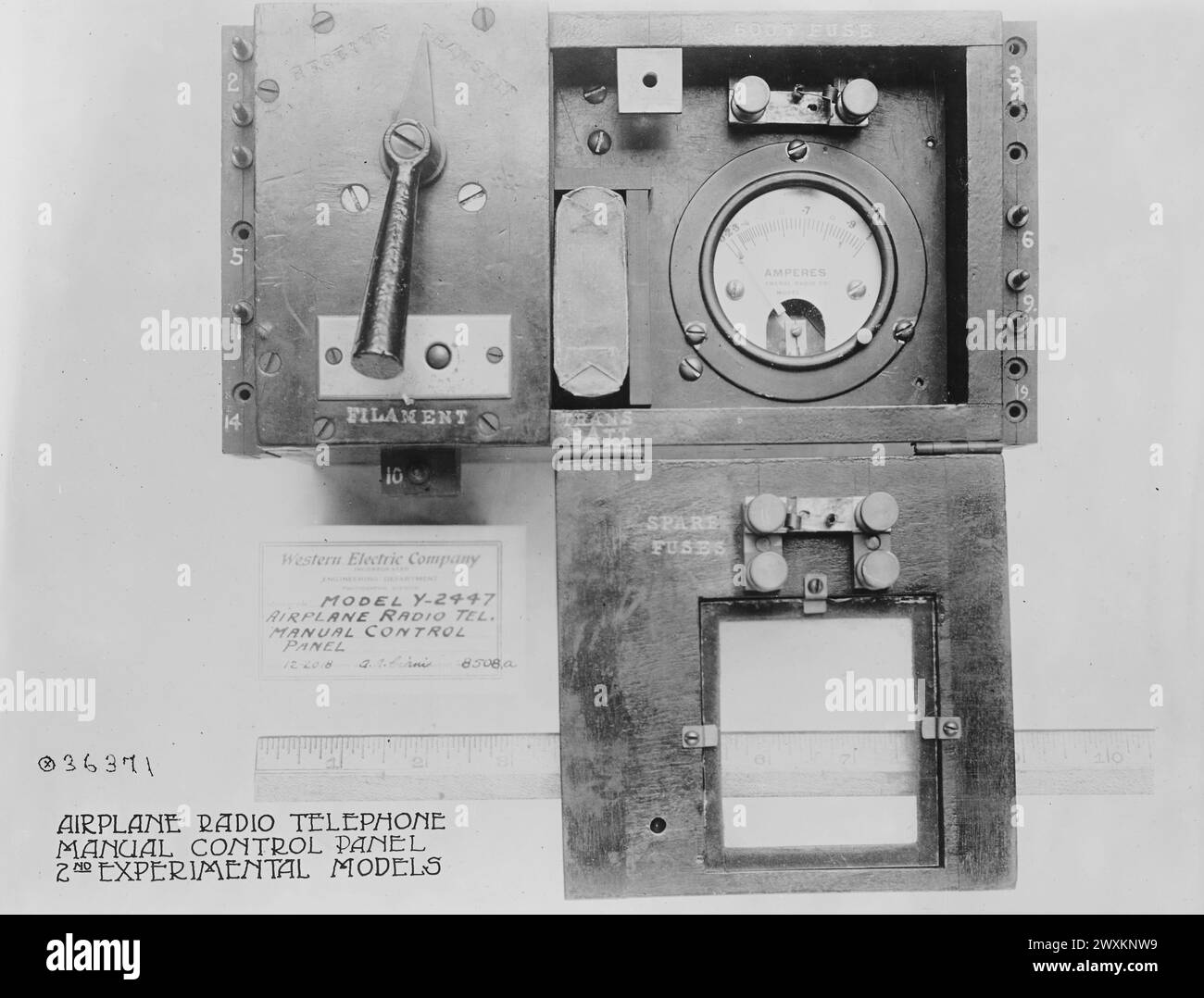 WESTERN Electric Company Airplane radio telefono modello Y-2447 CA. 1919 Foto Stock