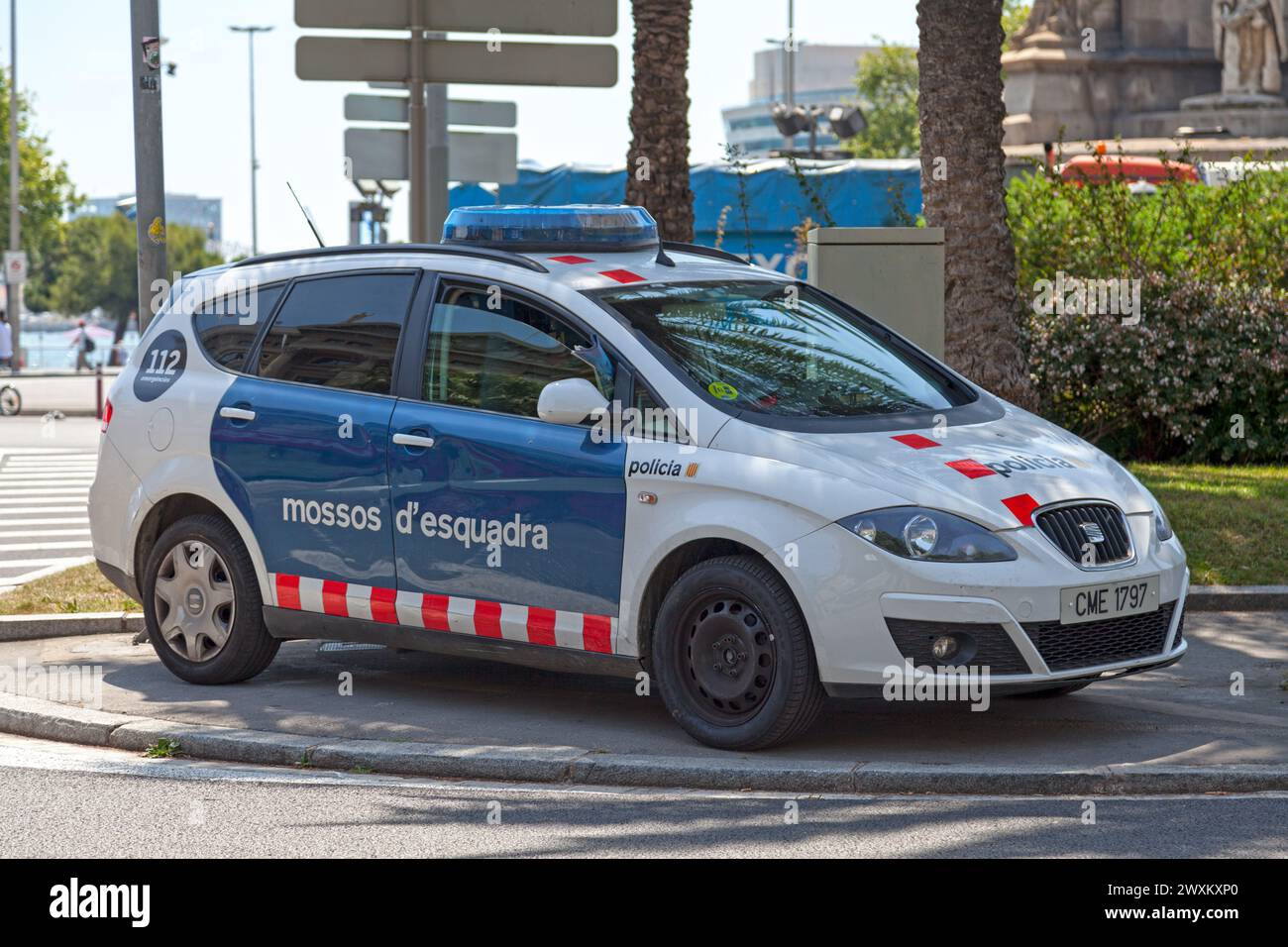 Barcellona, Spagna - 08 giugno 2018: Auto della polizia del Mossos d'esquadra parcheggiata in strada. Foto Stock