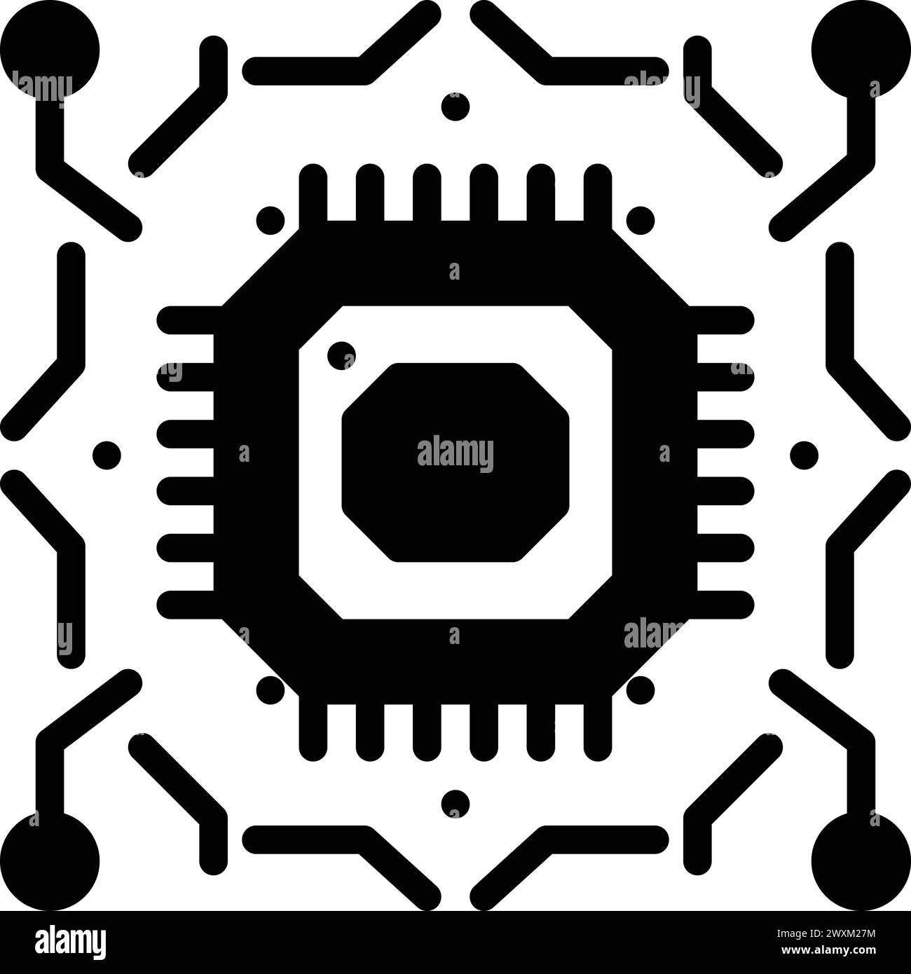 Icona per cpu, chip Illustrazione Vettoriale