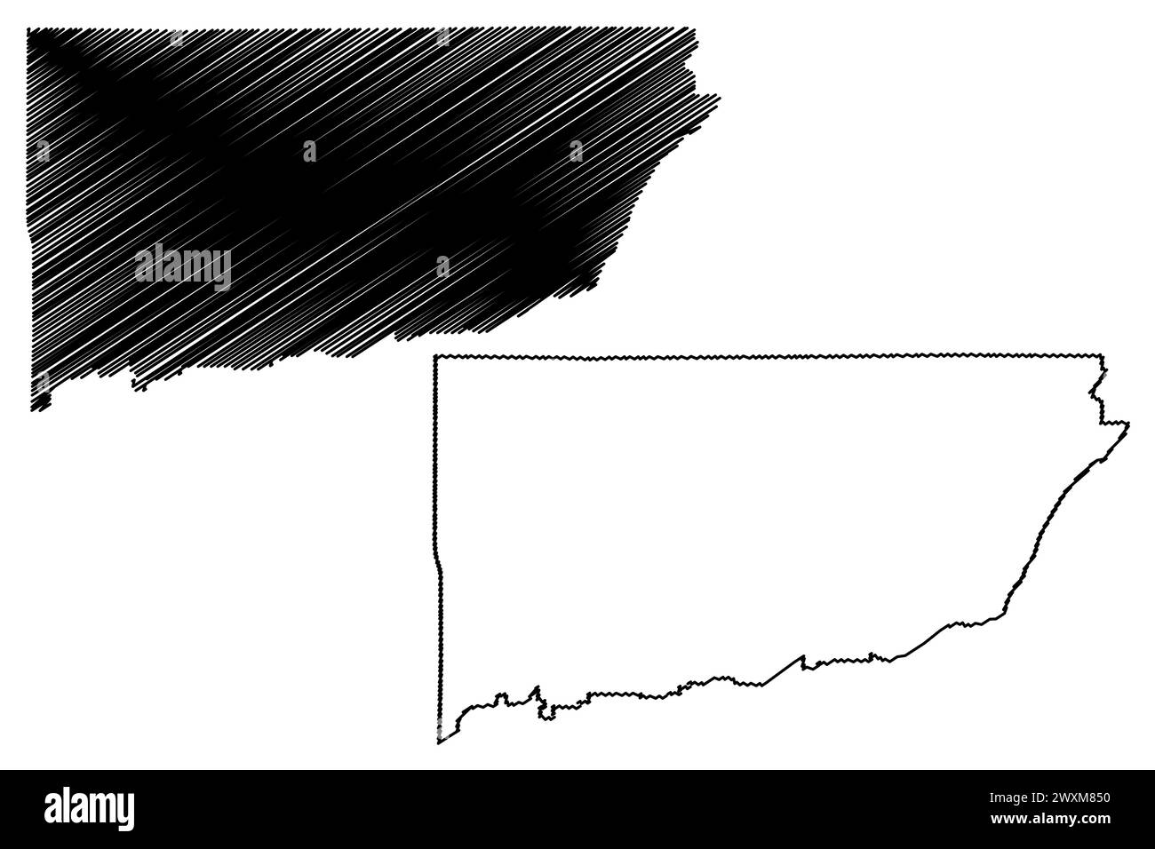 Jurupa Valley City, California (città degli Stati Uniti, Stati uniti d'America, Stati uniti, città degli stati uniti) illustrazione vettoriale della mappa, schizzo di scribble città di Jurupa Illustrazione Vettoriale