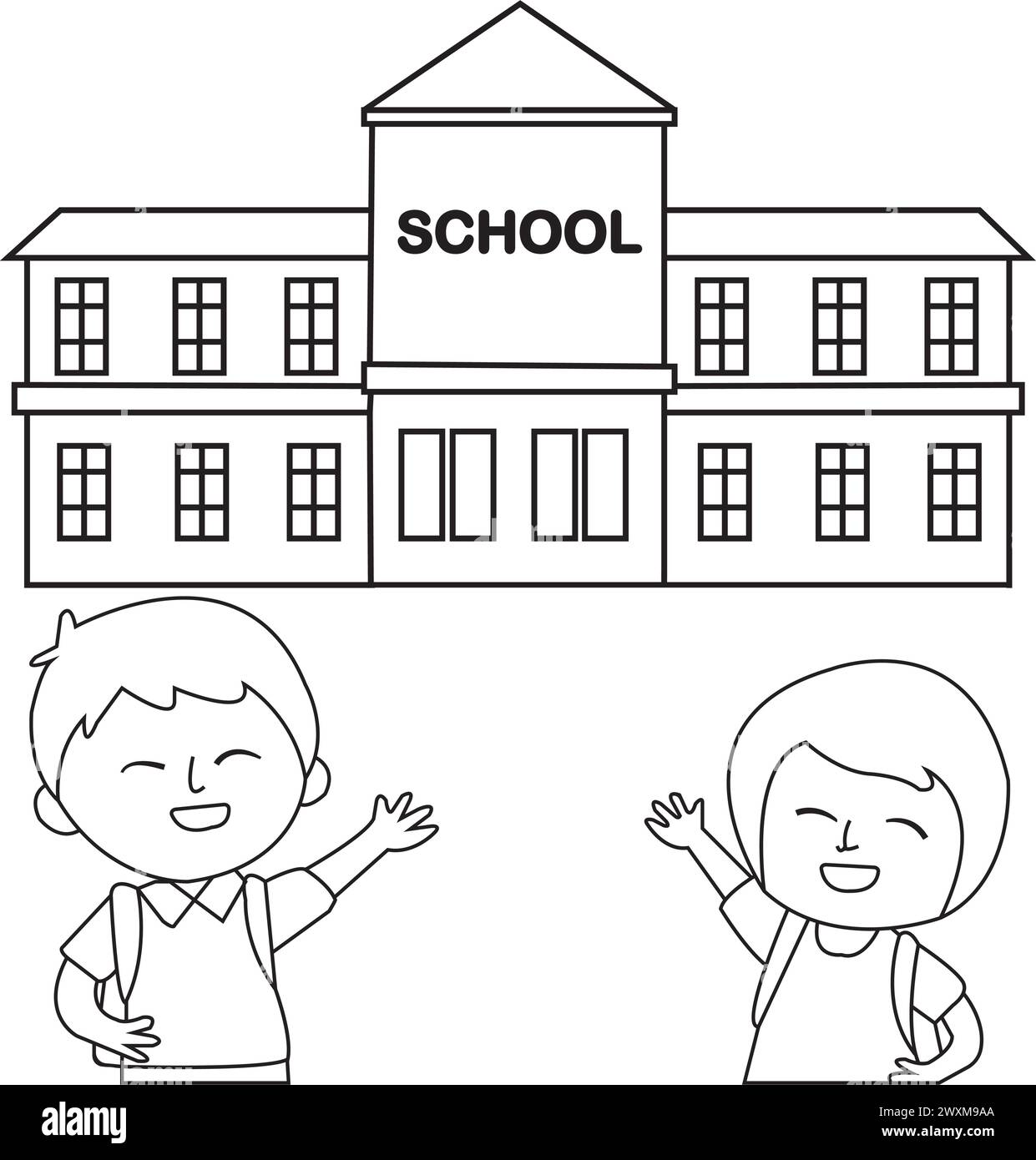 icona di ritorno a scuola illustrazione vettoriale disegno del simbolo Illustrazione Vettoriale