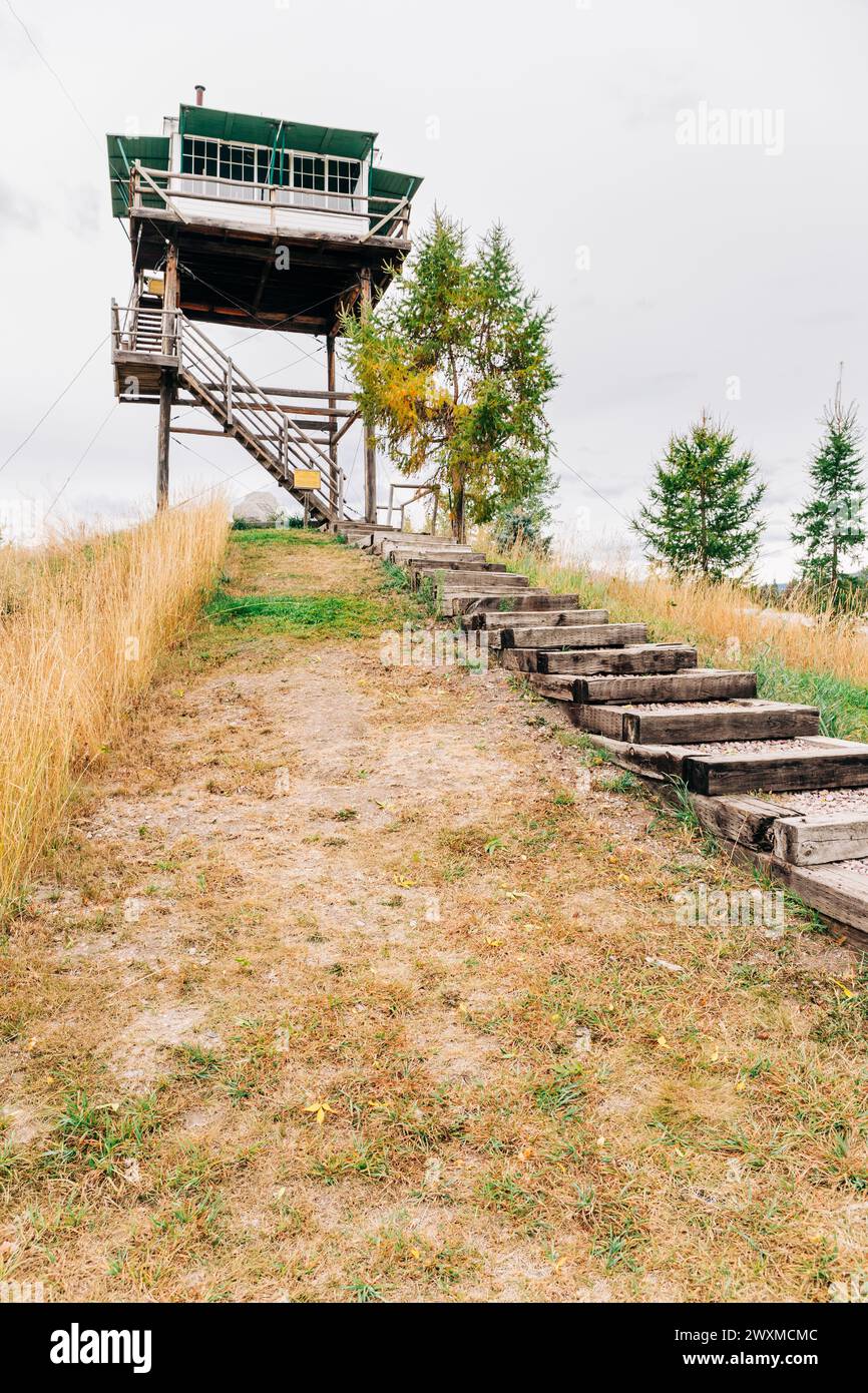 Torre di osservazione di Sliderock a Fort Missoula, Montana Foto Stock