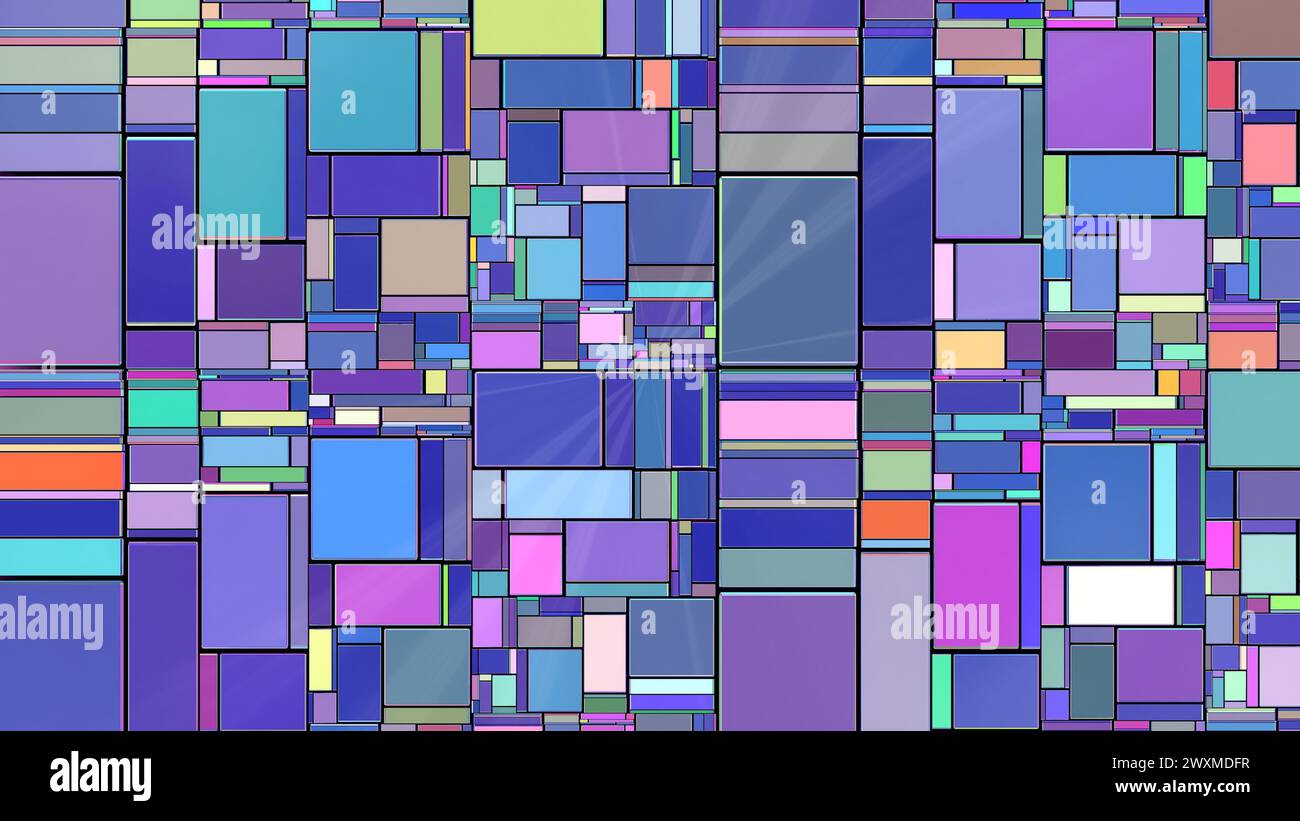 Emerge un mosaico di astrazione geometrica colorata Foto Stock