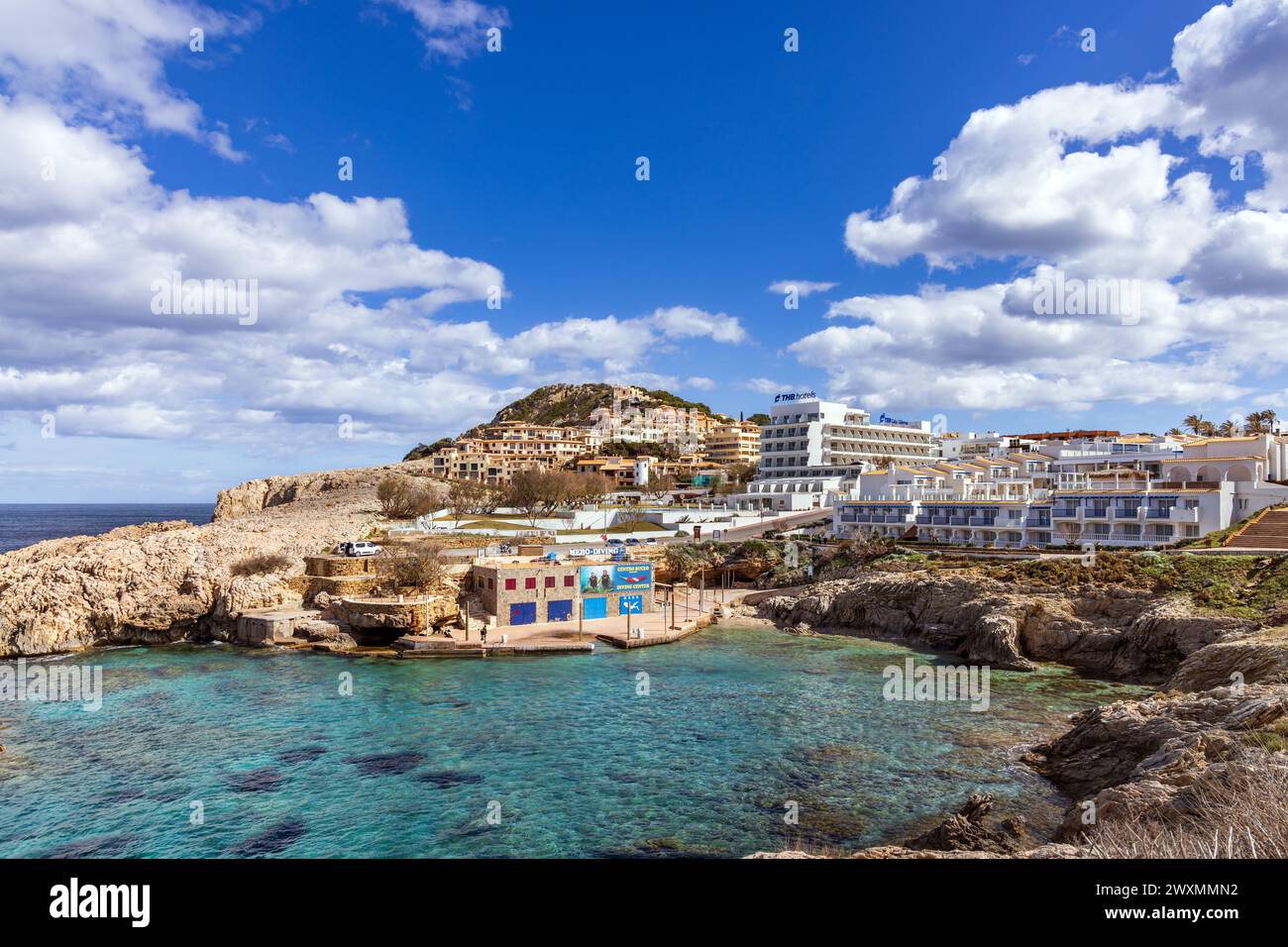 Il bellissimo resort di Cala Lliteras a Maiorca, Spagna Foto Stock