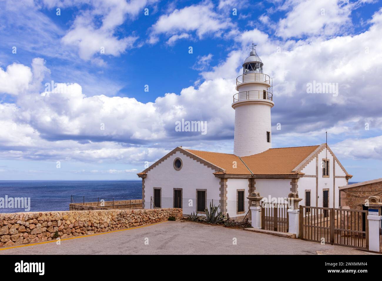 Far de Capdepera, faro di Capdepera, a Maiorca, Isole Baleari, Spagna Foto Stock