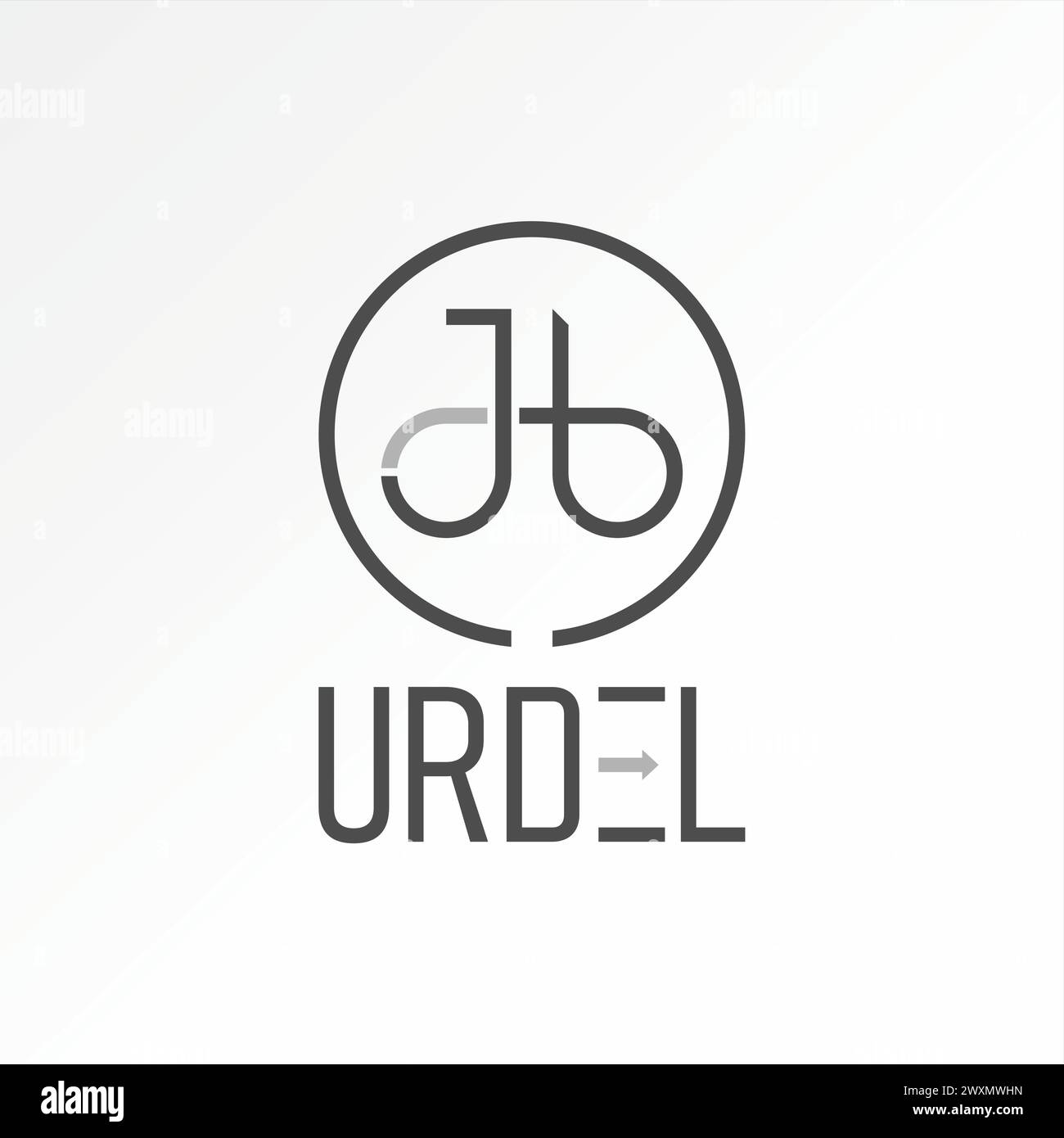 Design del logo concetto grafico creativo Premium astratta lettera di scorta JB iniziale sans serif font cut line collegata in relazione al monogramma tipografico Illustrazione Vettoriale