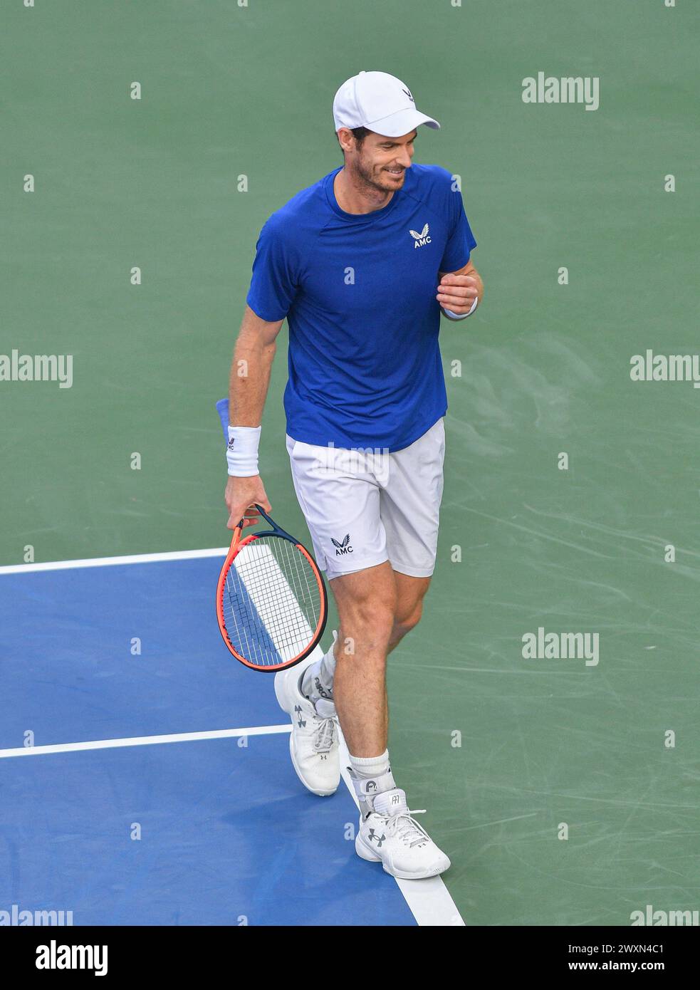Dubai, 26 febbraio 2024-foto del tennista britannico Andy Murray in azione. Dubai Duty Free Tennis Championships 2024, situato a Dubai Foto Stock