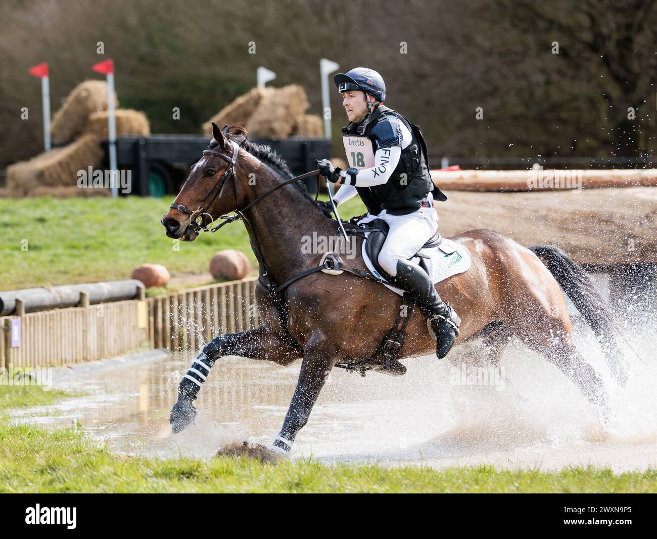 Richard Coney del Regno Unito con Poetry in Motion II durante la Grantham Cup di CCI4*-S, al Thoresby Park International Eventing Spring Carnival il 30 marzo 2024, Thoresby Park, Regno Unito (foto di Maxime David - MXIMD Pictures) Foto Stock