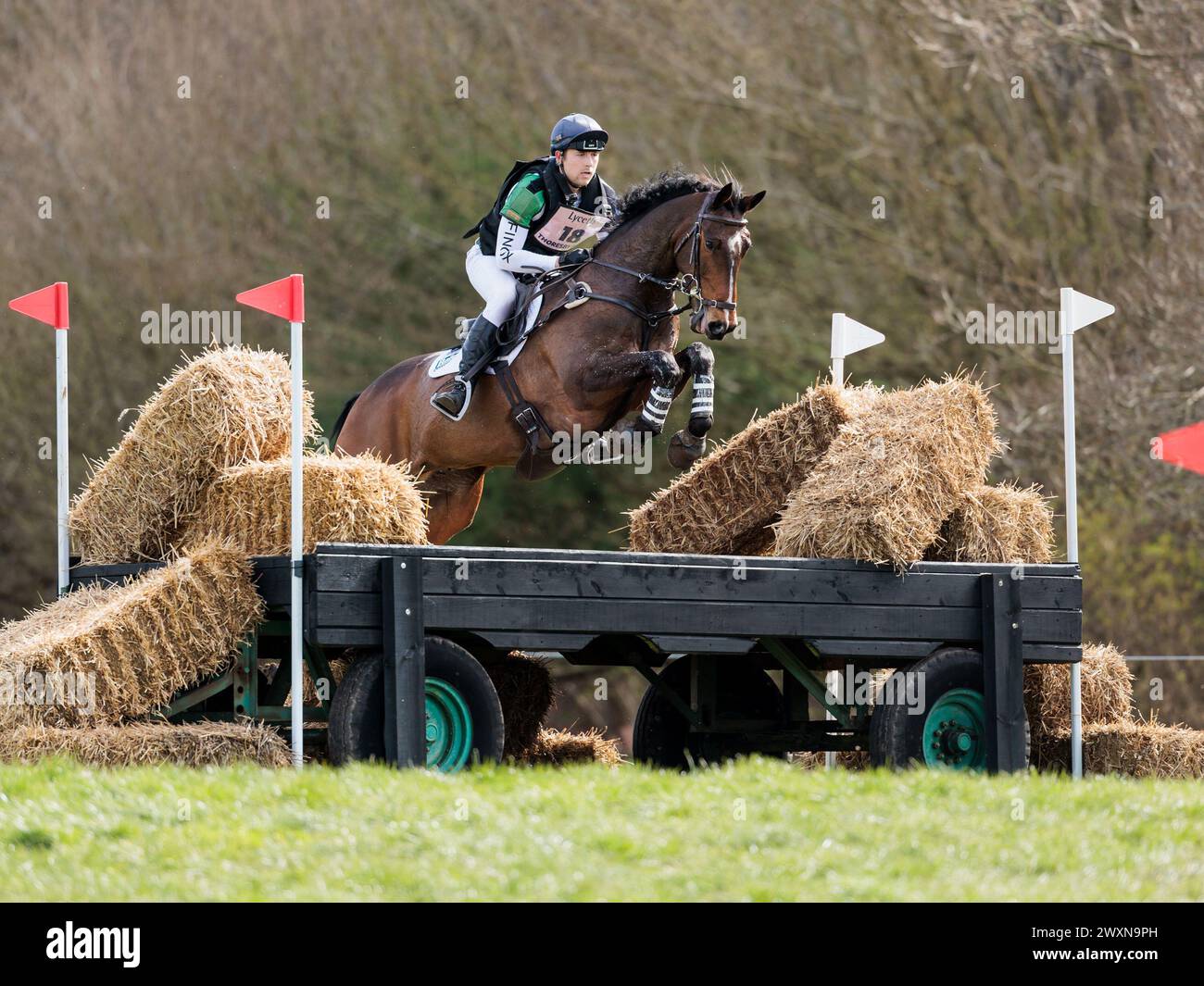 Richard Coney del Regno Unito con Poetry in Motion II durante la Grantham Cup di CCI4*-S, al Thoresby Park International Eventing Spring Carnival il 30 marzo 2024, Thoresby Park, Regno Unito (foto di Maxime David - MXIMD Pictures) Foto Stock