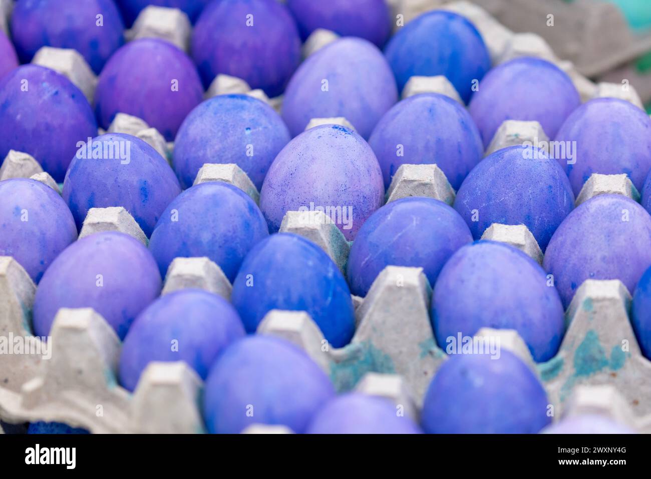 Le uova dipinte sono viste al 2024 Easter Egg Roll sul South Lawn della Casa Bianca a Washington, DC, USA. 1 aprile 2024. Circa quarantamila persone dovevano partecipare al Easter Egg Roll 2024, che continua il tema dell'EGGucation e offre una varietà di attività didattiche per i bambini. Crediti: SIPA USA/Alamy Live News Foto Stock