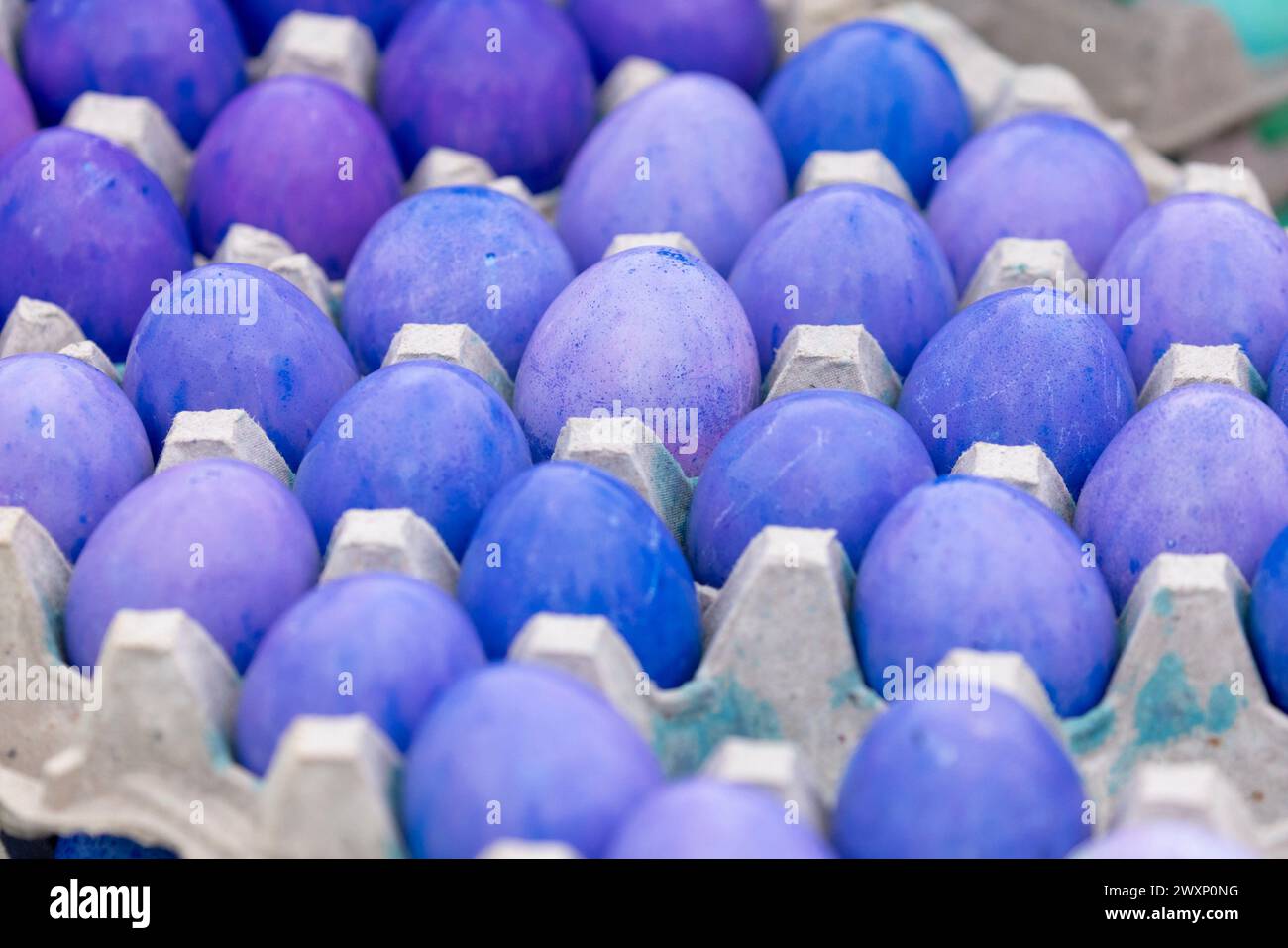 Washington, Stati Uniti. 1 aprile 2024. Le uova dipinte sono viste al 2024 Easter Egg Roll sul South Lawn della Casa Bianca a Washington, DC il 1 aprile 2024. Circa quarantamila persone dovevano partecipare al Easter Egg Roll 2024, che continua il tema dell'EGGucation e offre una varietà di attività didattiche per i bambini. Foto di Michael Reynolds/UPI credito: UPI/Alamy Live News Foto Stock