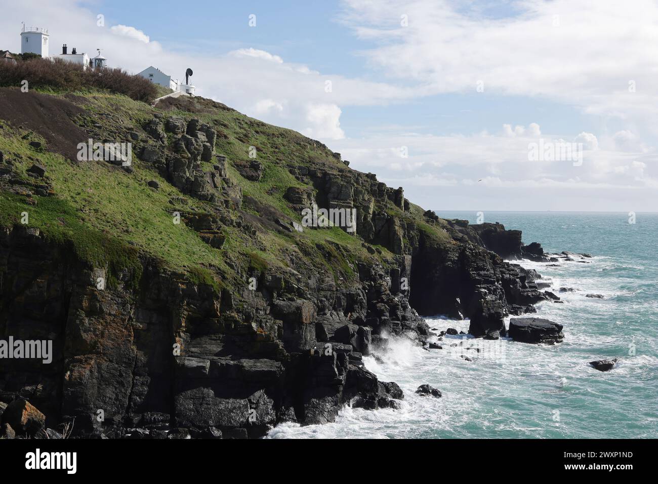 Viste spettacolari e ampie a Lizard Point, Cornovaglia Foto Stock