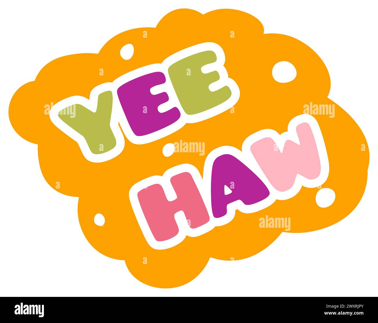 Yee Haw Fun Speech Bubble Illustrazione Vettoriale