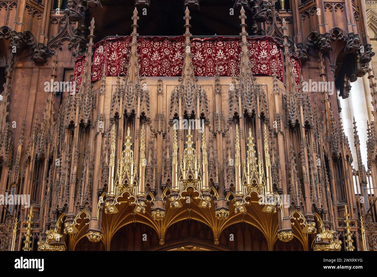 Organo del XIX secolo, York Minster, York, Inghilterra Foto Stock