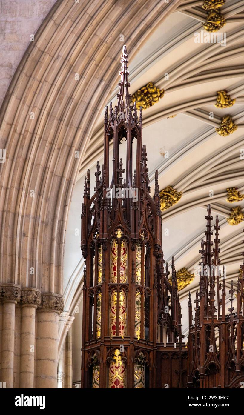 Organo del XIX secolo, York Minster, York, Inghilterra Foto Stock