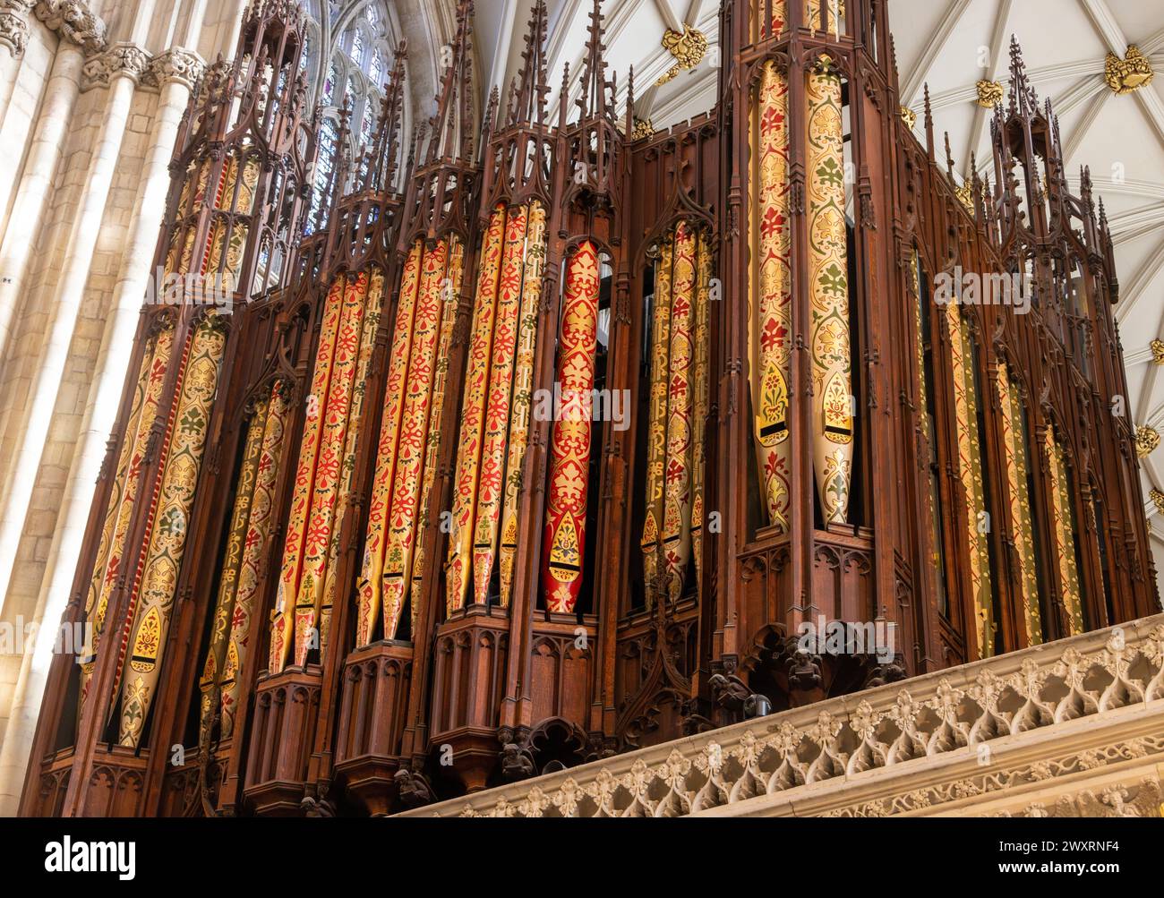 Organo del XIX secolo, York Minster, York, Inghilterra Foto Stock